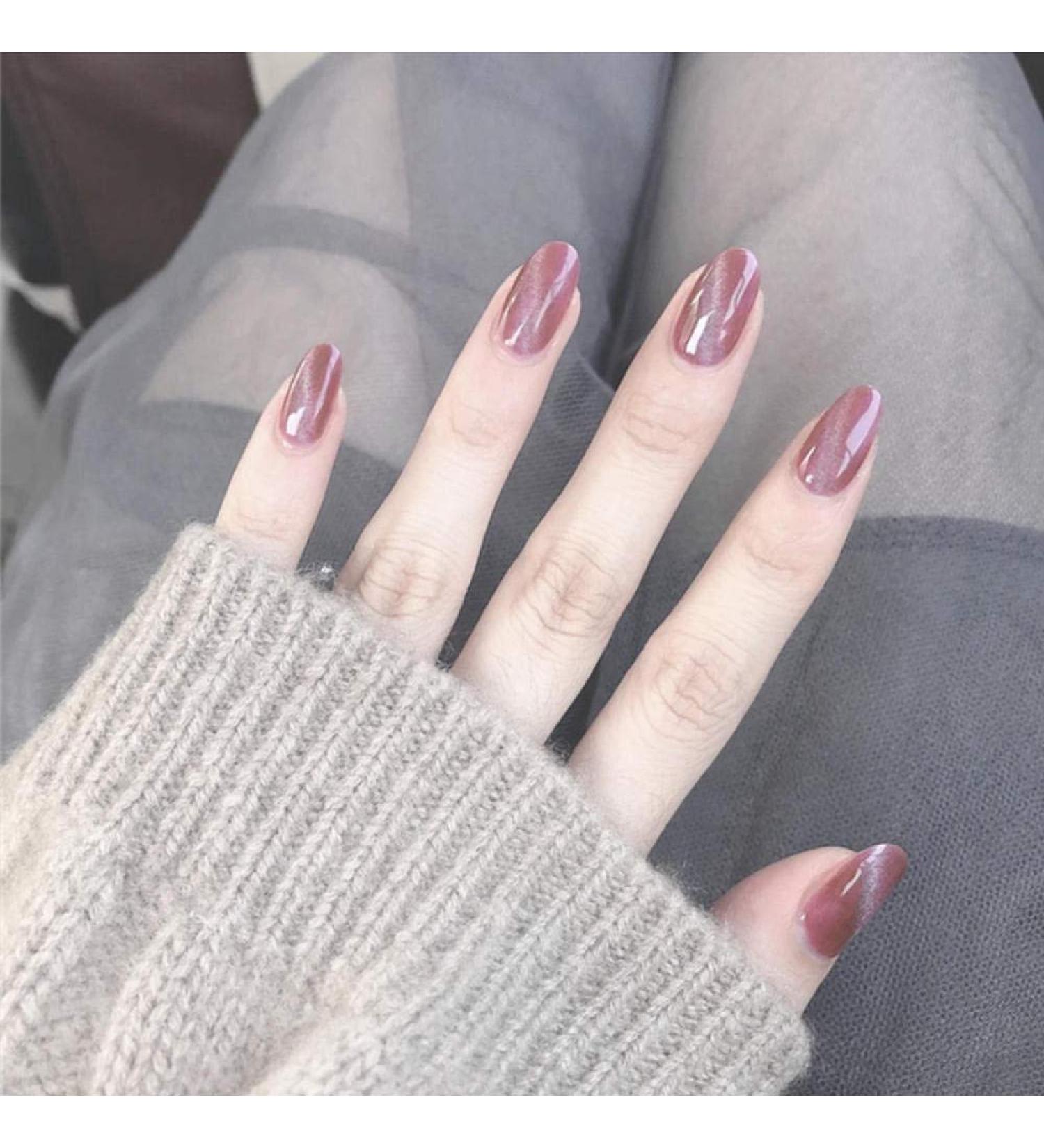 Shop HUIL Artificial Nails - 24 Pink Round False Nails for Perfect Manicure | International Shipping - Buy Online on GoSupps.com