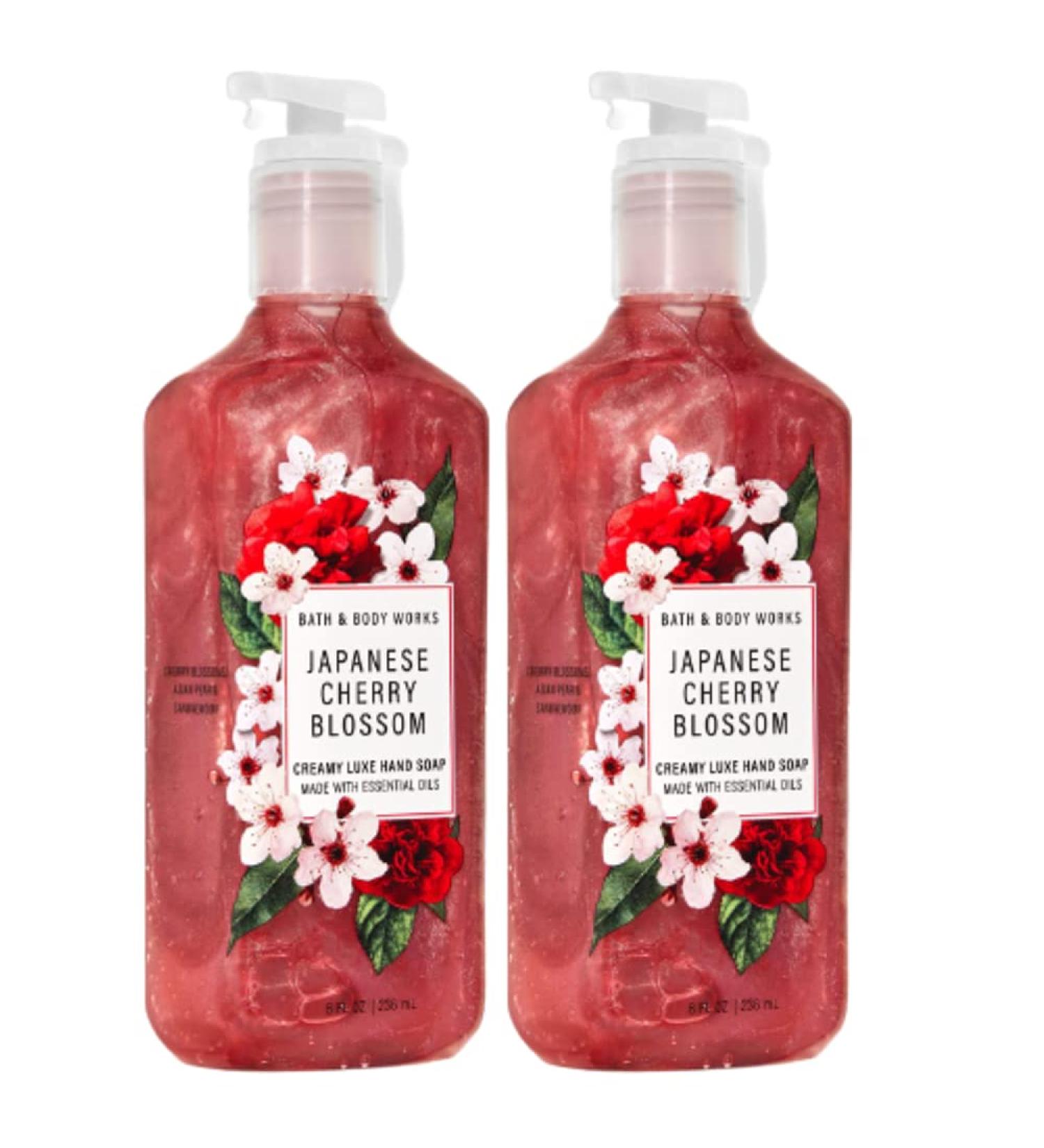 Bath and Body Works Japanese Cherry Blossom Hand Soap 2 Pack - 8 Oz. Creamy Luxe Formula - Buy Online on GoSupps.com