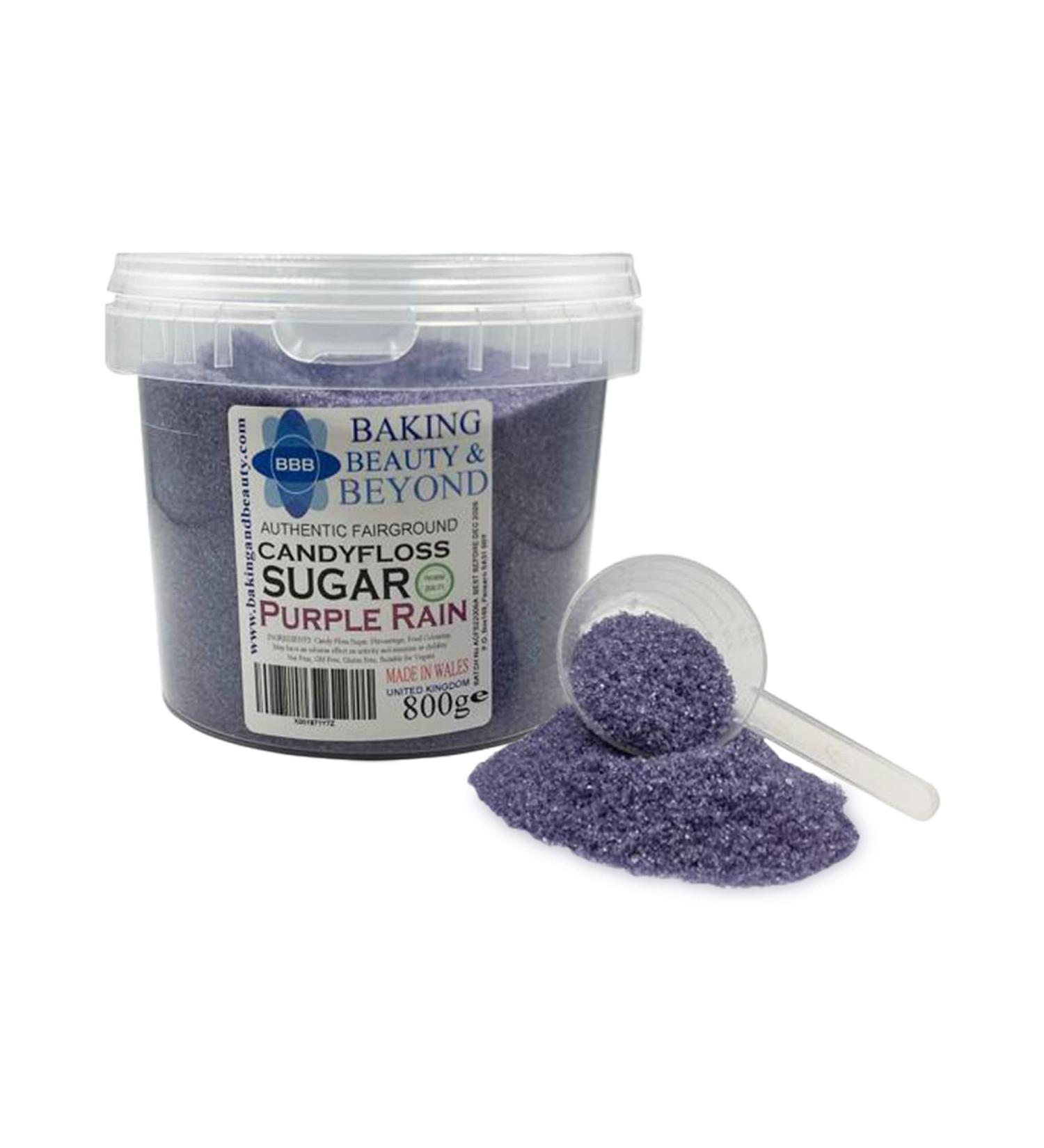 Baking Beauty and Beyond Premium Purple Rain Flavored Cotton Candy Floss Sugar 800g - Natural Ingredients for Every Occasion - Buy Online on GoSupps.com
