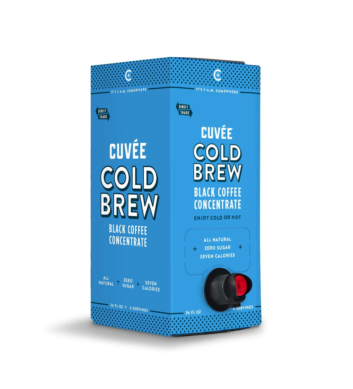 Cuve Coffee Cold Brew Concentrate 36 oz - 12 Servings | Unsweetened Black Concentrated Coffee | Boxed Cold Brew on Tap | Direct Trade & Ethically Sourced - Buy Online on GoSupps.com
