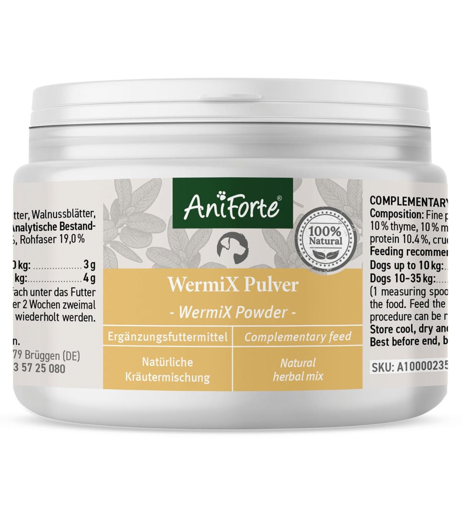 Aniforte Wersmix for Dogs 20g - Natural Herbal Support with Saponins Thyme Wormwood & Sage - Proven Alternative for 10 Years | International Shipping Available - Buy Online on GoSupps.com