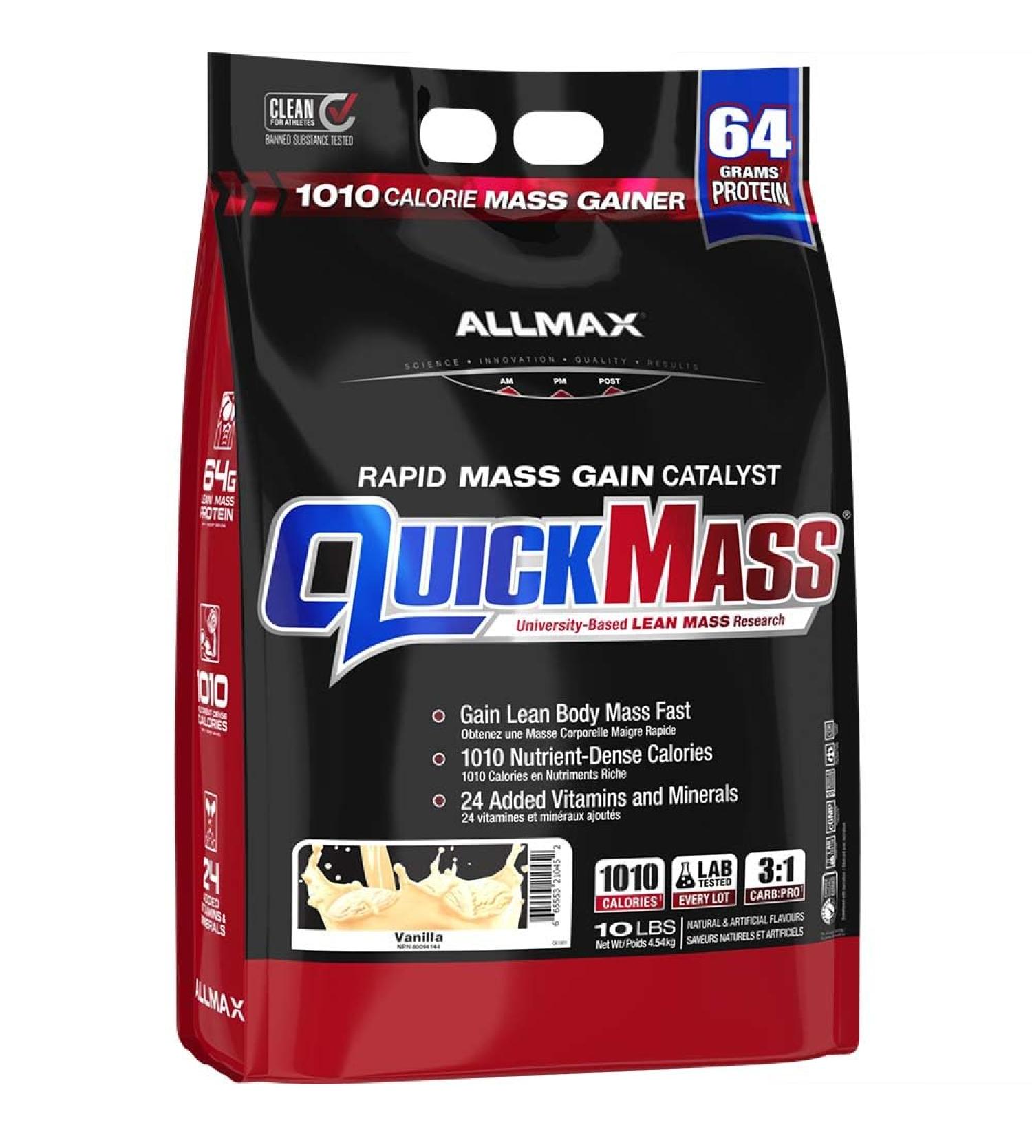 ALLMAX Nutrition - QUICKMASS - Weight Gainer & Rapid Gain Catalyst Vanilla 10 Pound 10 Lb - Buy Online on GoSupps.com