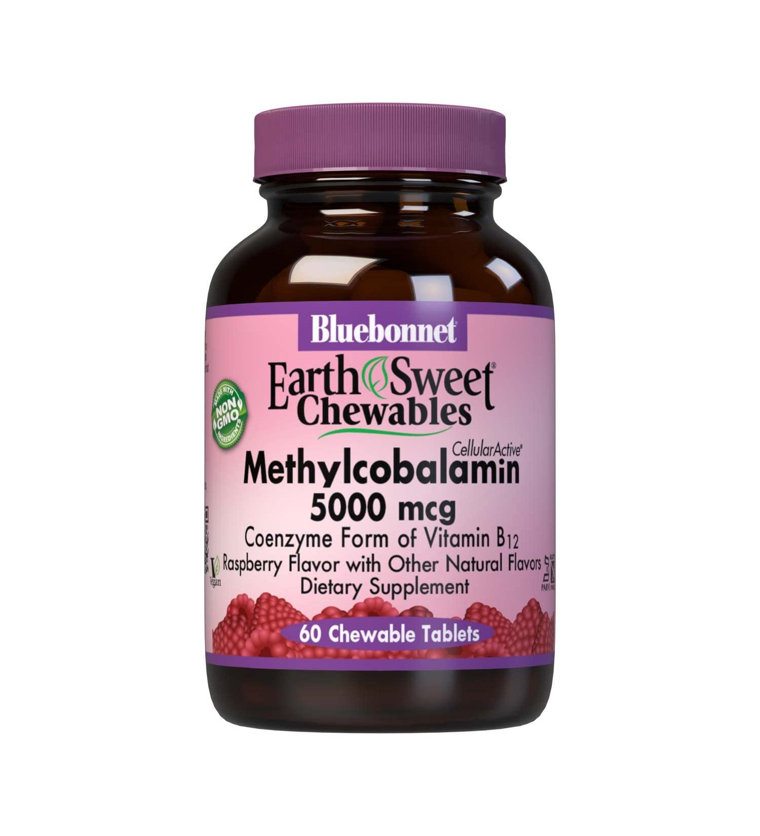 Buy Bluebonnet Nutrition EarthSweet Chewables Methylcobalamin 5000 mcg - Raspberry Flavor, 60 Tablets - Buy Online on GoSupps.com