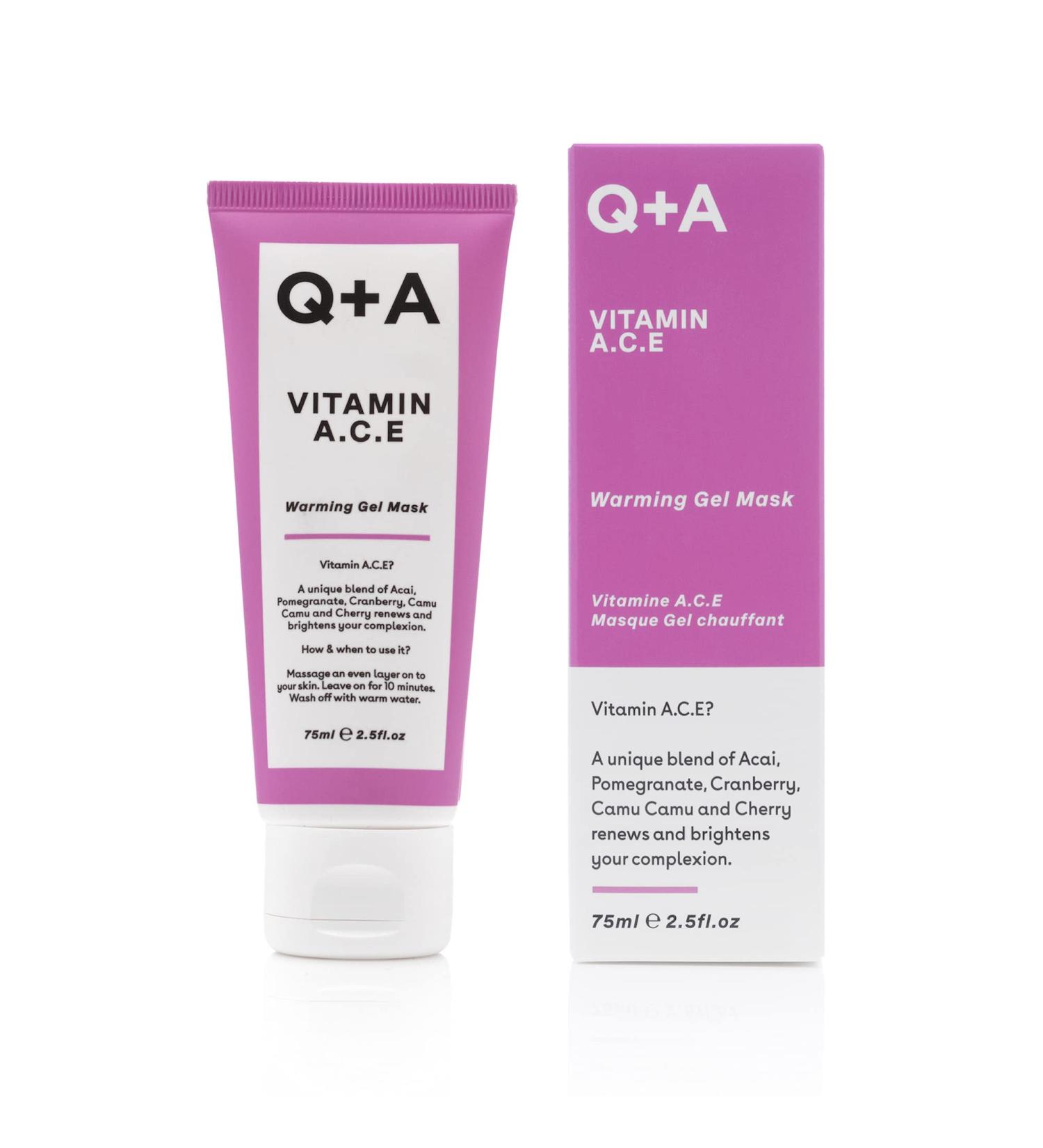 Buy Q+A Vitamin A.C.E. Warming Gel Mask 75ml - Best International Shipping | Hydrating Face Mask for Brighter Skin - Buy Online on GoSupps.com
