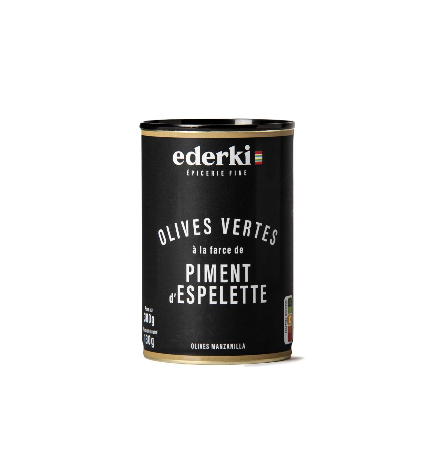 EDERKI - Green olives stuffed with Espelette pepper 300g