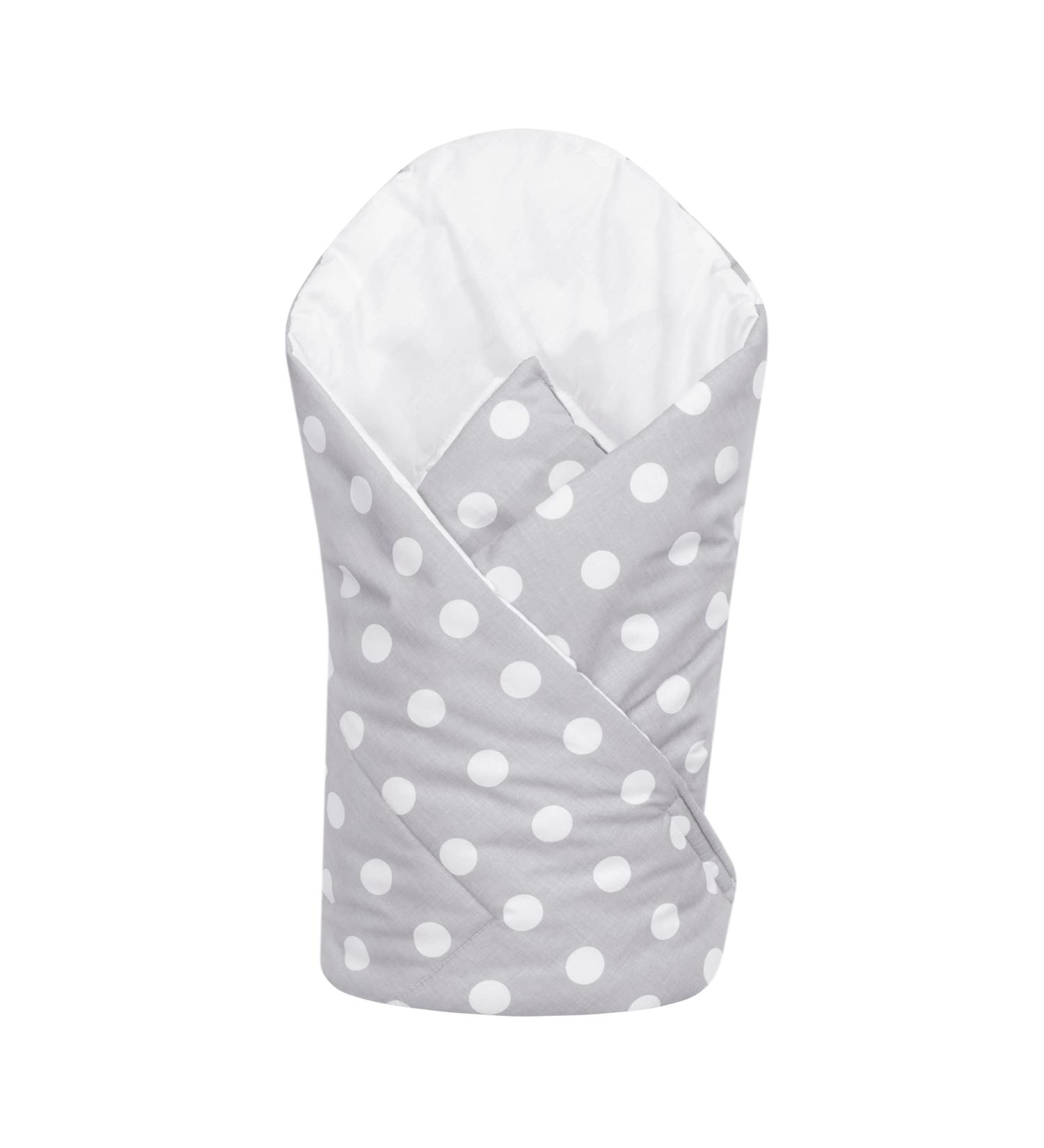 Baby Swaddle Wrap Blanket - Newborn Cotton Sleeping Bag 0-3 Months (Polka Dots Grey) - Buy Online on GoSupps.com