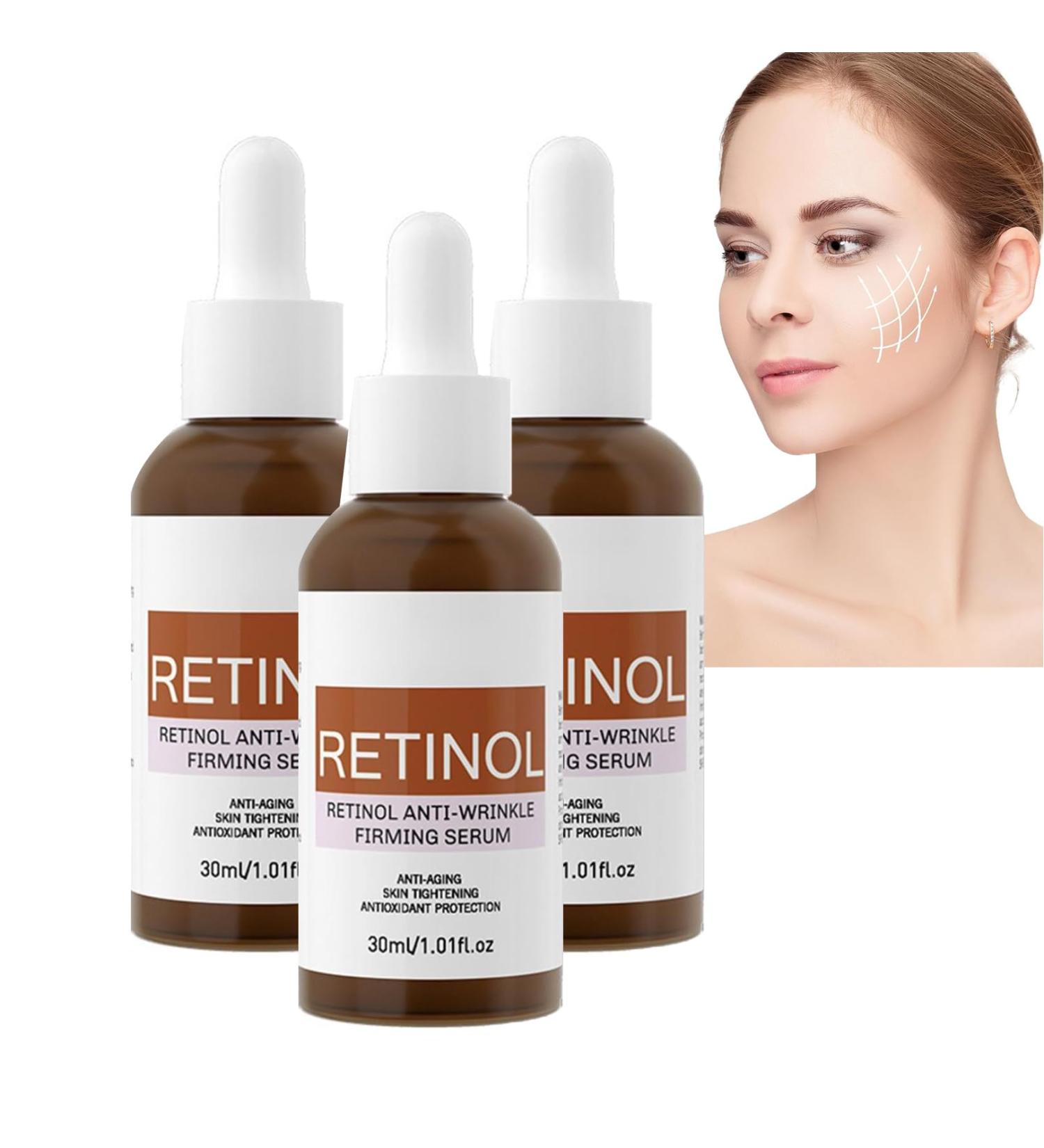 Retinol Anti-Wrinkle Facial Serum Concentrate Improves Skin s Elasticity & Tone and Minimizes Appearance of Fine Lines & Wrinkles Look Younger With The Age-Defying Power Of Retinol (3pc) - Buy Online on GoSupps.com