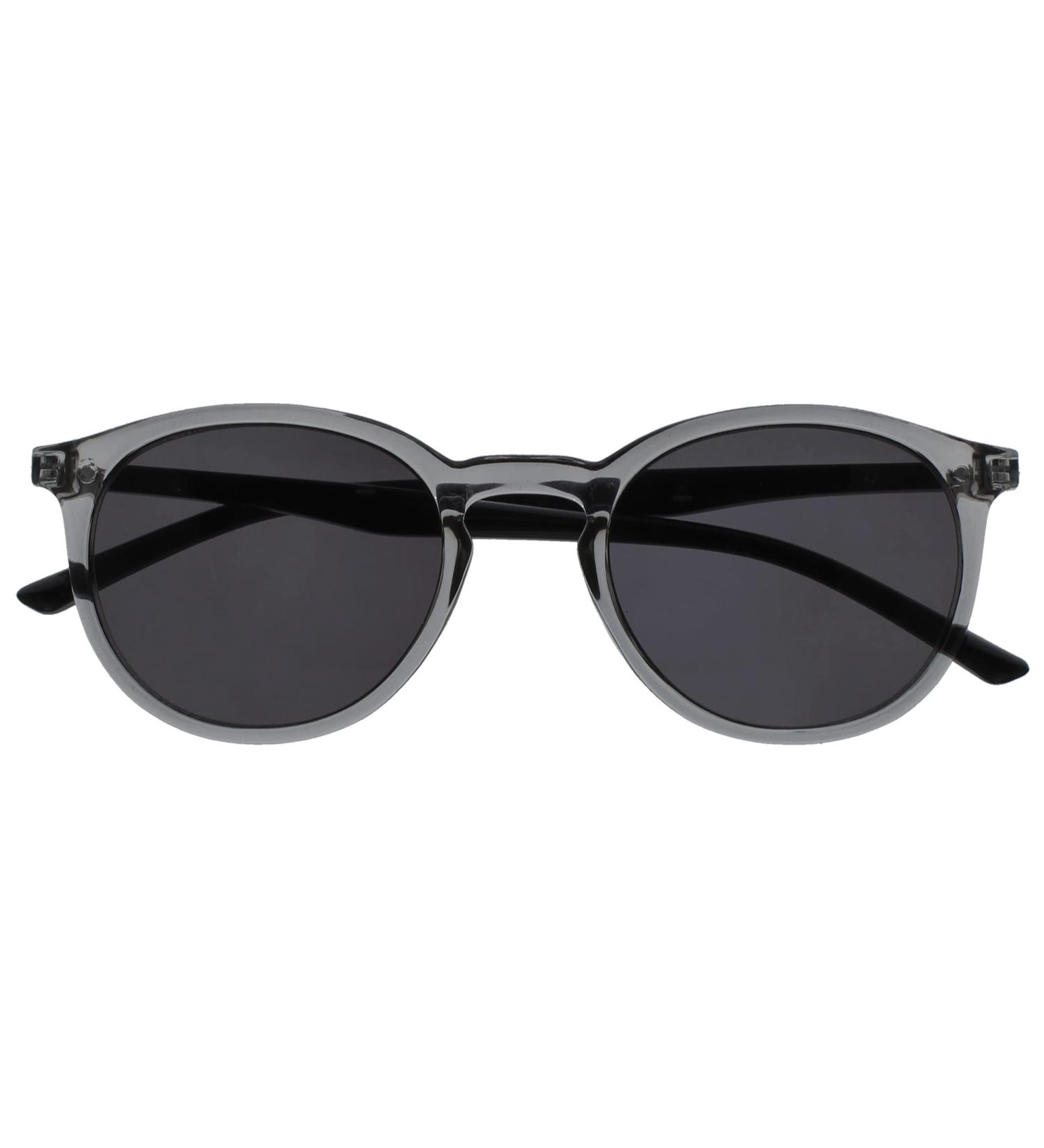 Opulize Met Sunderer Glasses - Slim Round Frame Scratch-Resistant Tinted Lens UV400 Protection +2.00 Diopter - Men's Reading Glasses (1-Pack) - Gray Front & Black Arms - Buy Online on GoSupps.com