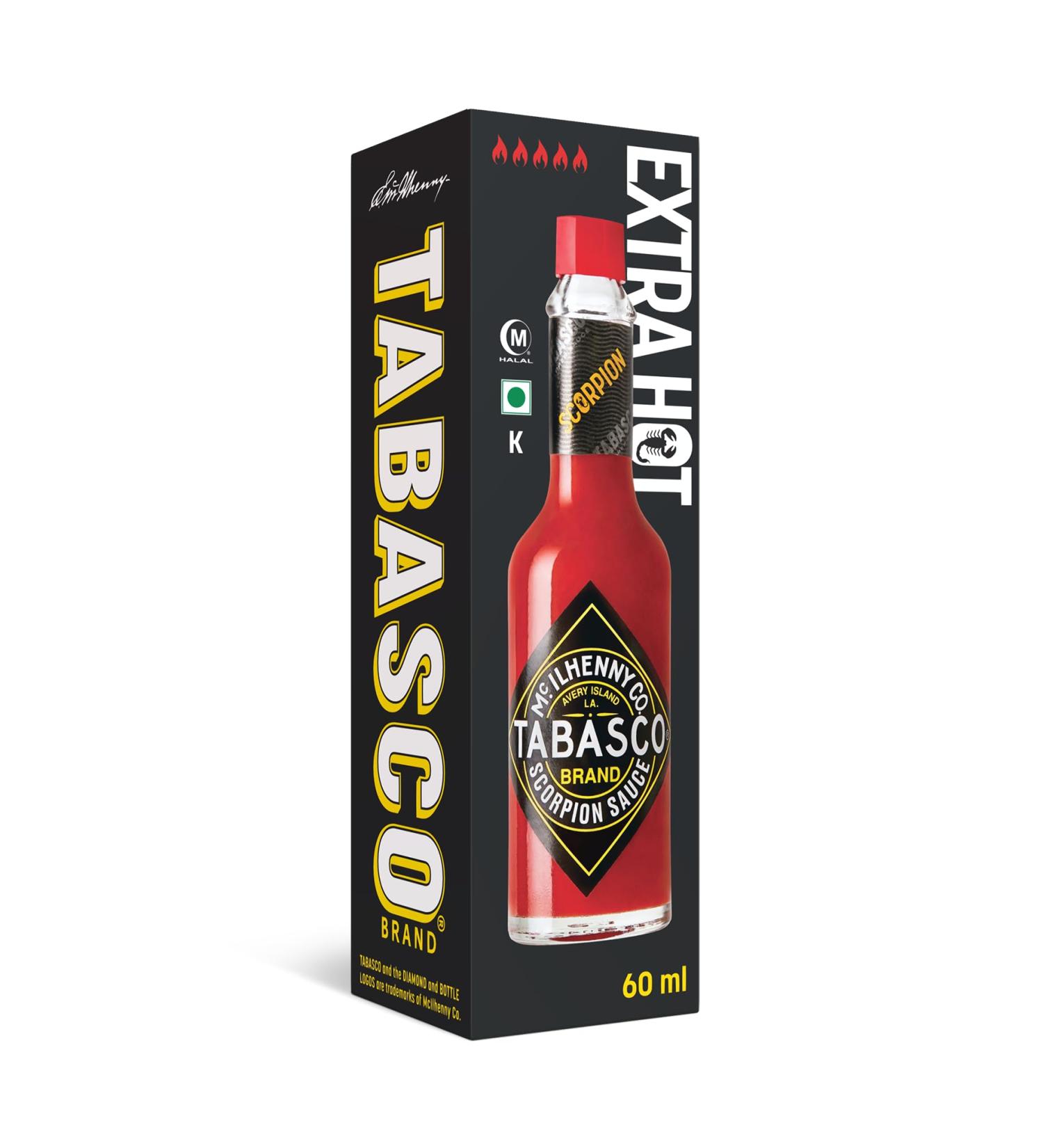 Buy Tabasco Scorpion Sauce 60ml - 10x Sharper 100% Natural Chili Sauce Scoville Rating 23 000-33 000 - International Shipping Available - Buy Online on GoSupps.com