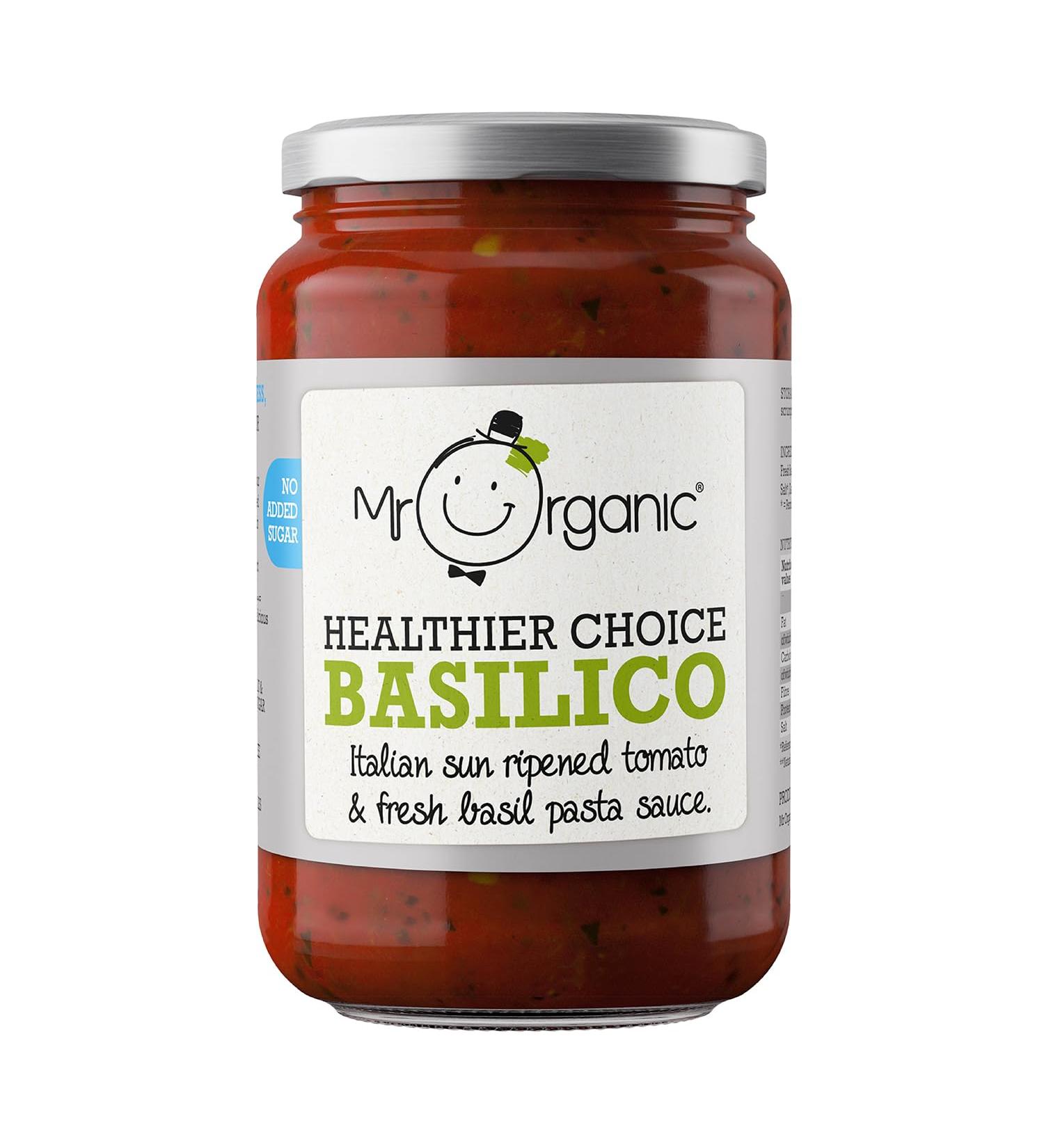 Mr Organic Basilico 660g Jar - Non GMO, Preservative Free, Gluten Free & Vegan - Made with Italian Tomatoes, Herbs & Spices - 1 Count - Buy Online on GoSupps.com