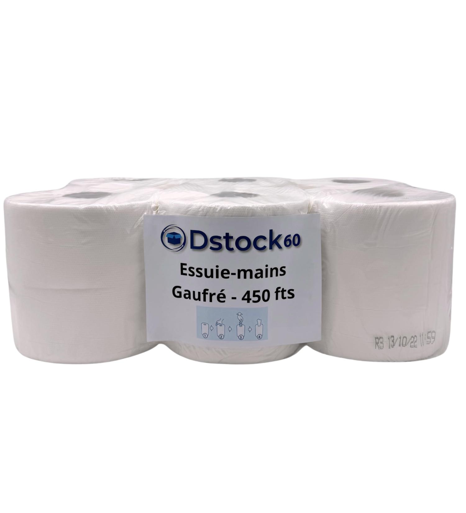 White EMBOSSED HAND WIPER - CENTRAL OR OUTDOOR DEFLUING - PURE WADING - 450 SHEETS - PACK OF 6 BOBBINS - MADE IN France - ECOL - Buy Online on GoSupps.com