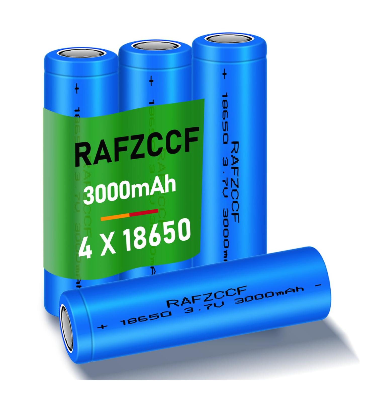 Buy 18650 Rechargeable Battery 4-Pack - 3000mAh Pre-Charged 3.7V for Flashlights Headlamps Shavers & Fans - International Shipping Available - Buy Online on GoSupps.com