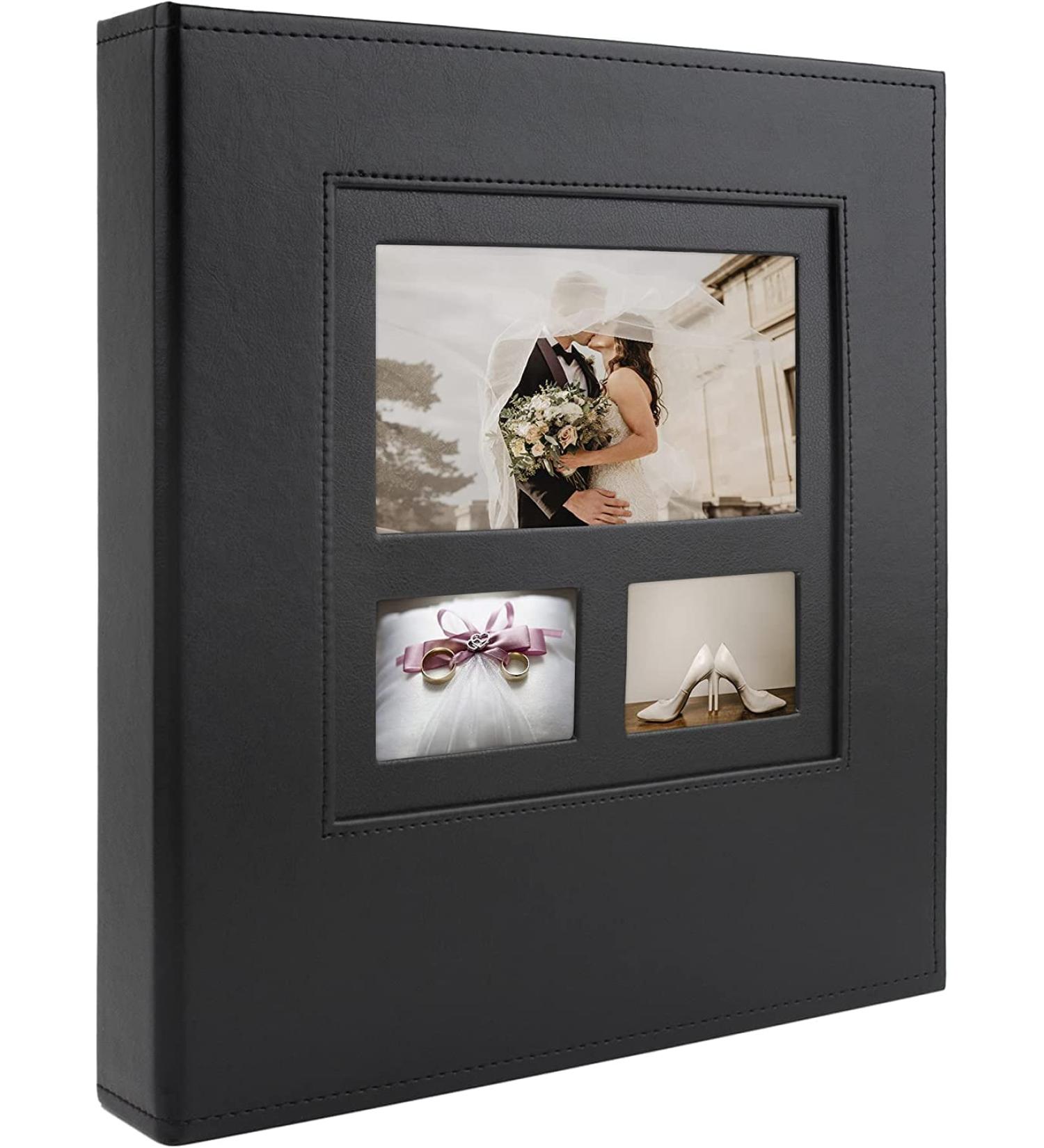 Golden State Art Large Photo Album - 600 4x6 Photos, Leather Cover - Family Wedding Baby Vacation Graduation - 12.3 x 13.2 inches Black - Buy Online on GoSupps.com