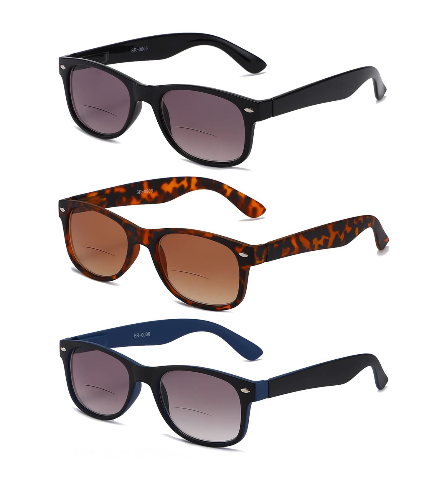 Bifocal Sunglasses for Women Reader Glasses 3 Pack - Spring Hinge, 3 Colors - 1.5x Magnification - Buy Online on GoSupps.com