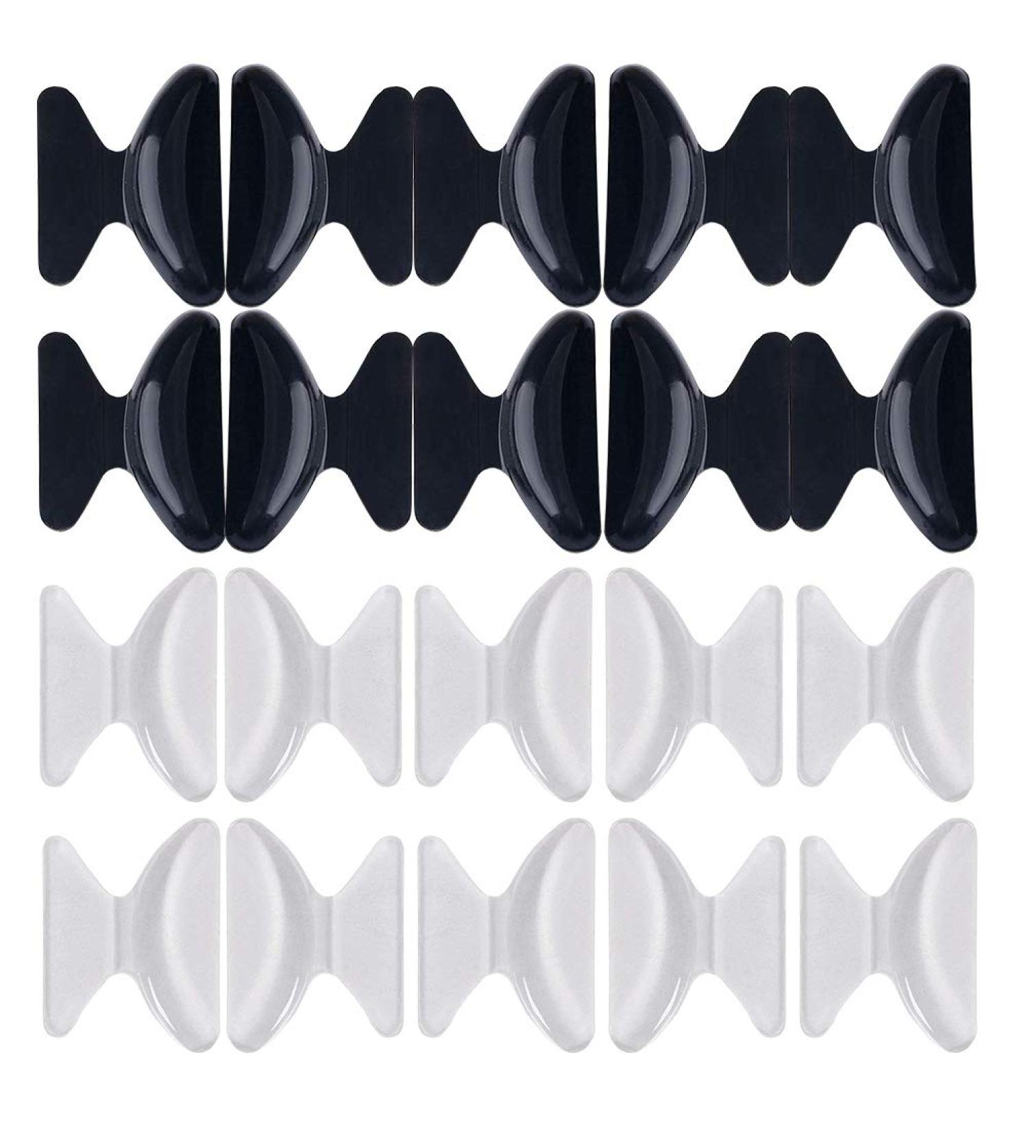 20 Pairs Anti-Slip 1.8mm Silicone Glasses Nose Pads - Soft Transparent & Black Options for Enhanced Comfort - Buy Online on GoSupps.com