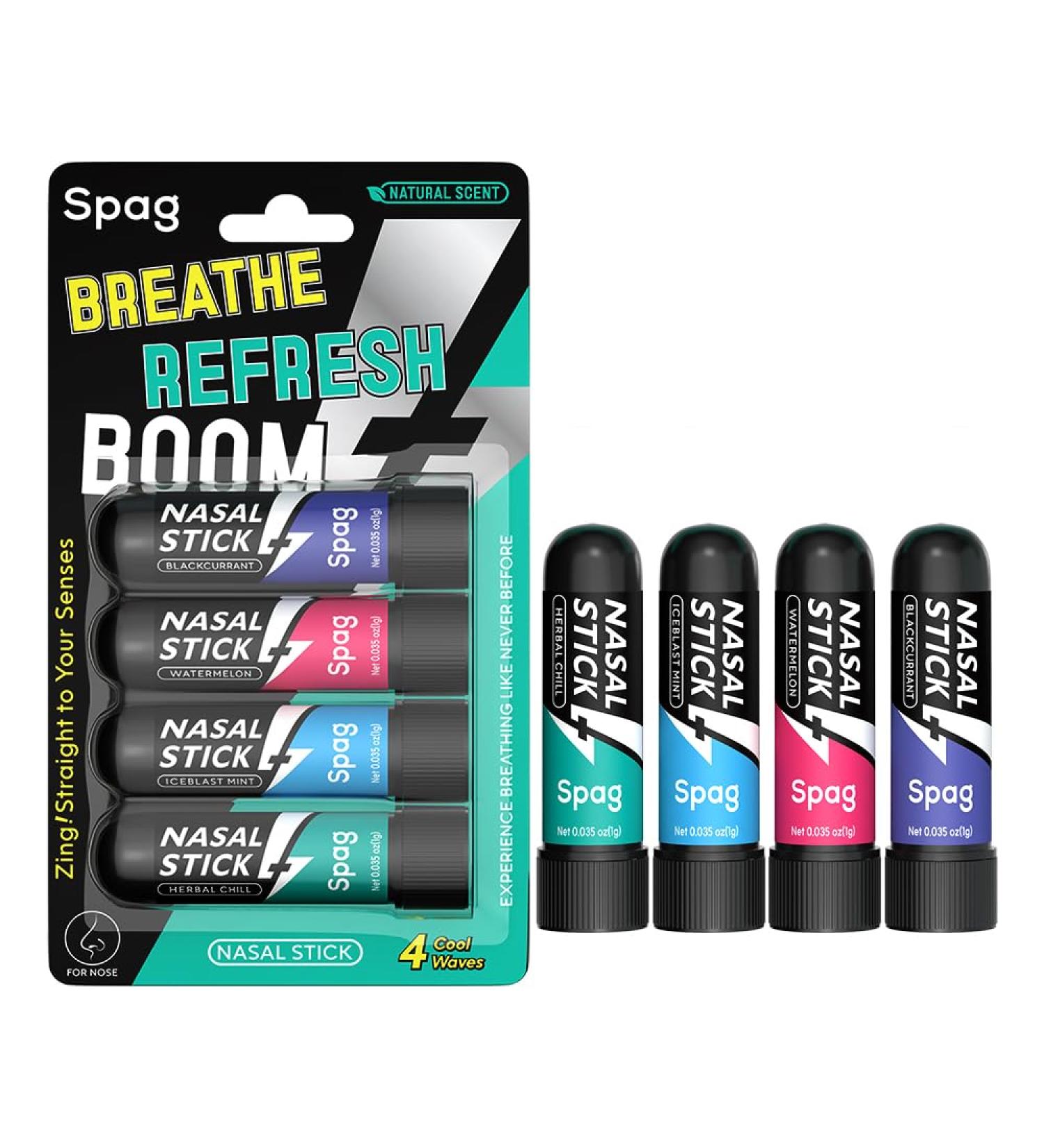 LAMUSELAND Essential Oil Nasal Inhaler Natural and Organic Plant 6 Flavors Nasal Stick Energy Bar for Sinus & Congestion Relief Daily Relaxation and Energy Boost (Multi-4) - Buy Online on GoSupps.com