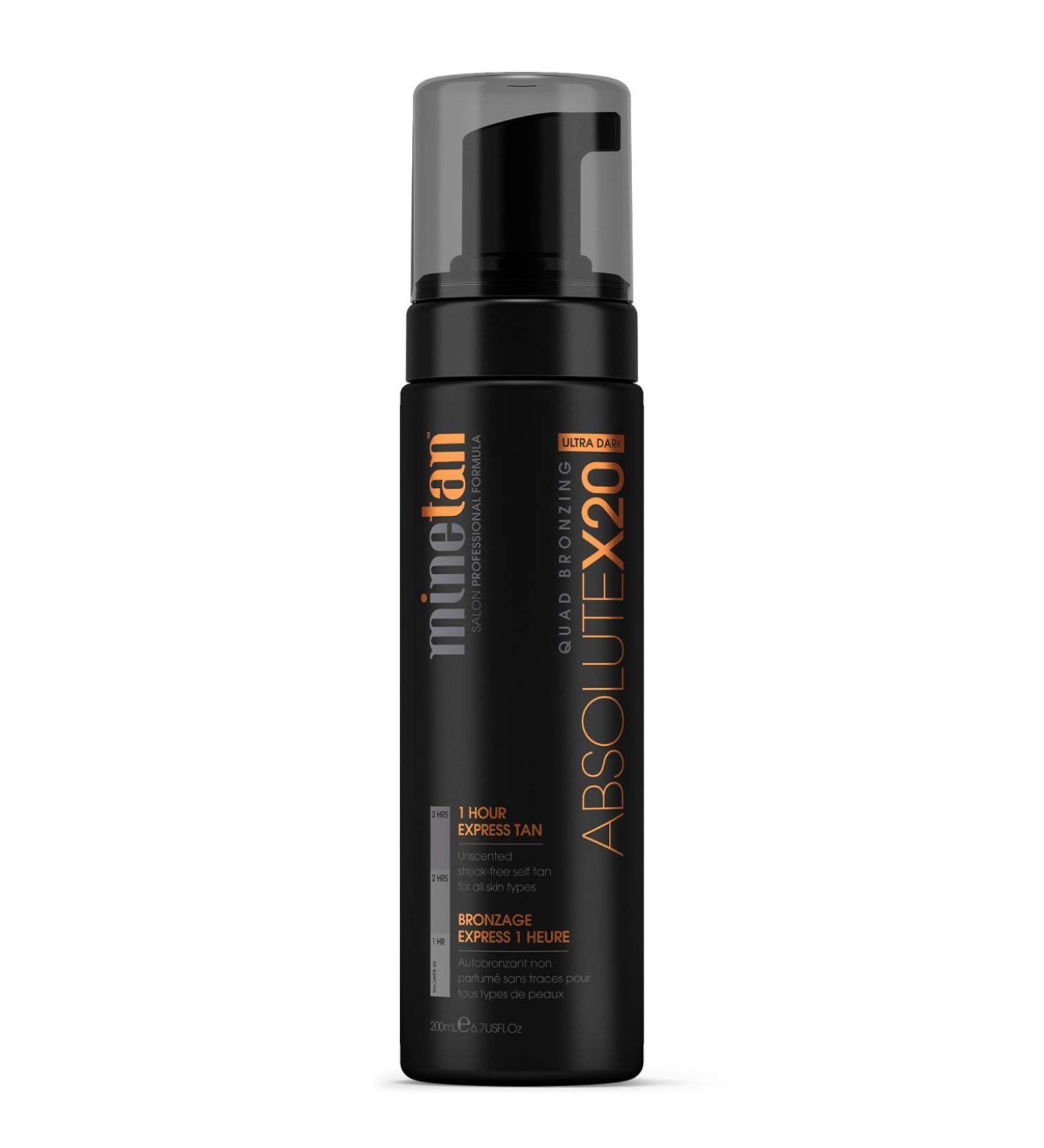 MineTan Absolute x20 Self Tan Foam - Ultra Dark Sunless Tanning Mousse with x20 Quad Bronzers 1 Hour Express Tan 6.7 fl oz - Buy Online on GoSupps.com