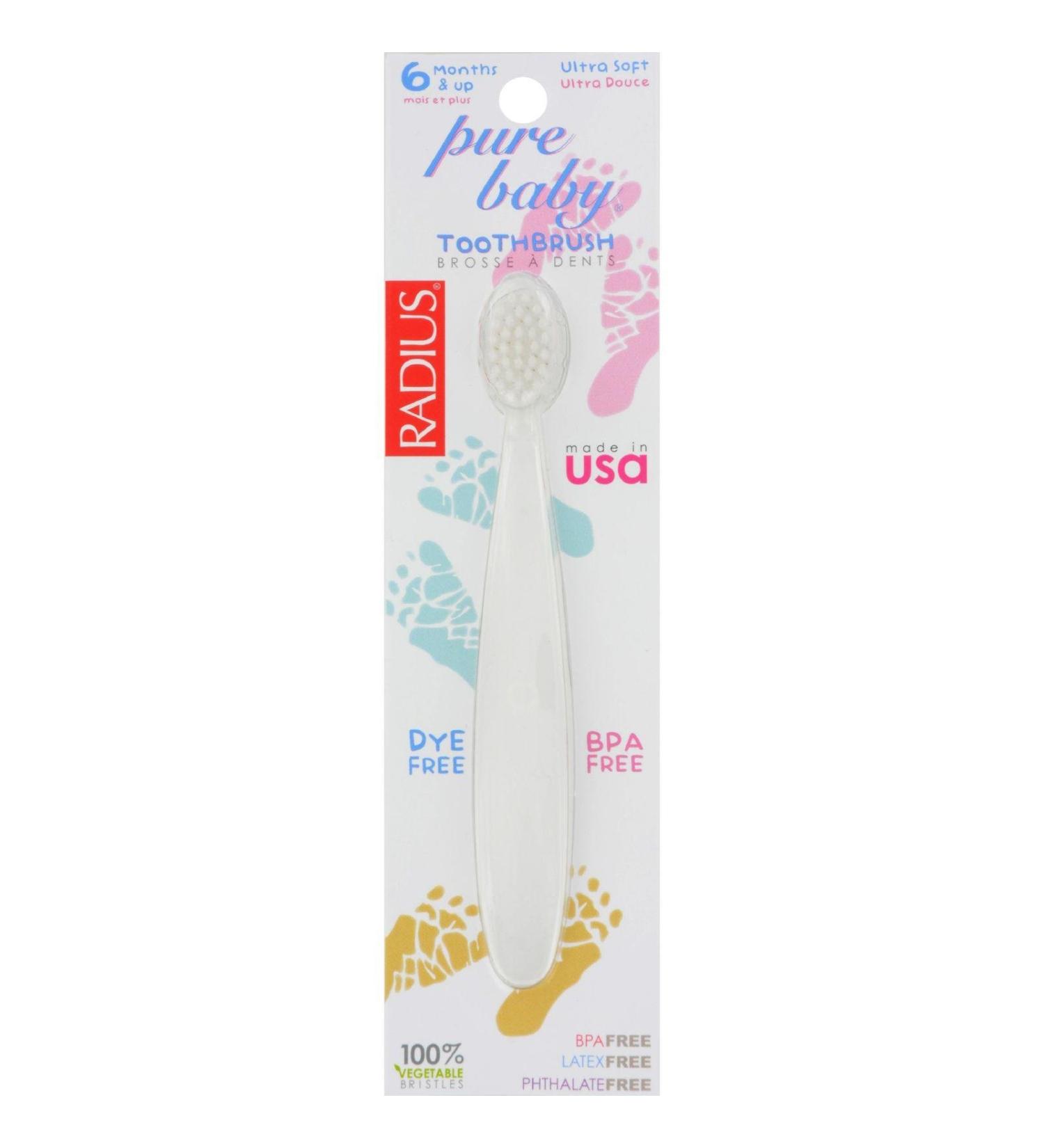 Radius - Pure Baby Toothbrush 6-18 Months - Ultra Soft - Case of 6