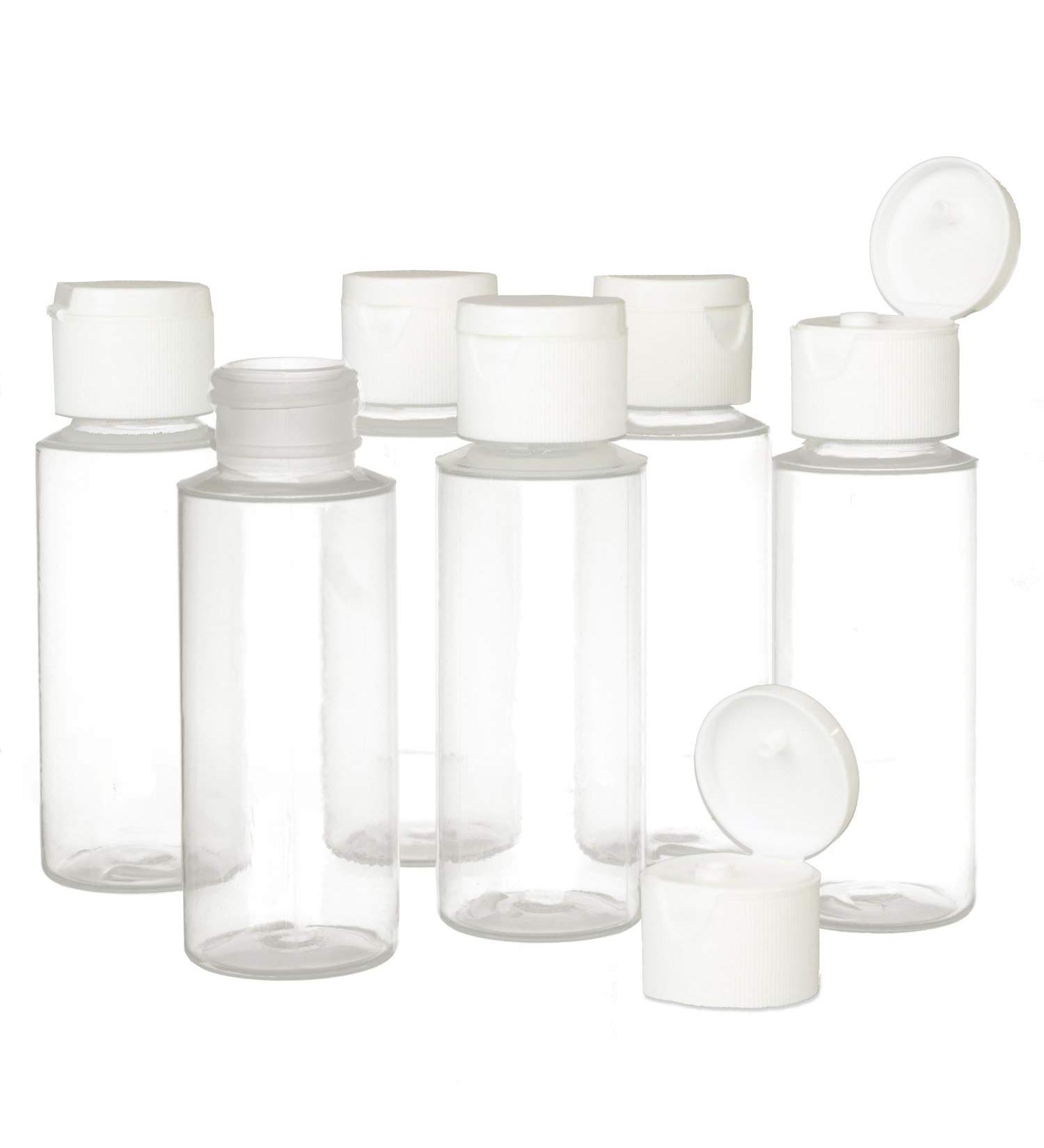 Chica and Jo 2oz Clear Plastic Squeeze Bottles - Set of 6, BPA-free, TSA Travel Size - Flip Cap, Empty Containers - Buy Online on GoSupps.com