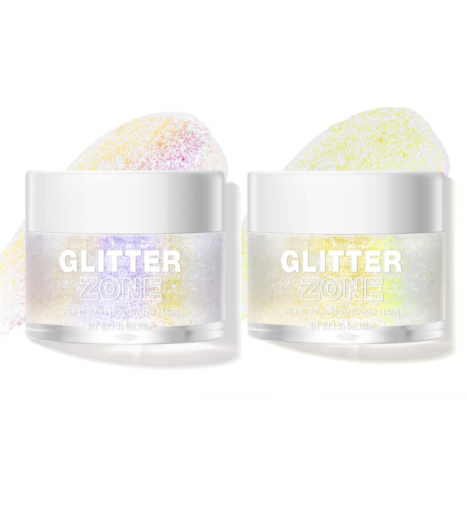 LANGMANNI Holographic Body Glitter Gel - Color Changing Glitter for Body, Face, Hair & Lips - Vegan & Cruelty-Free - 1.35 oz (Neon Violet & Sapphire Blue) - Buy Online on GoSupps.com