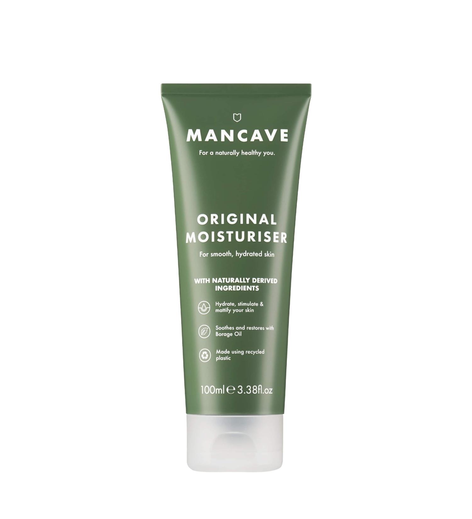 ManCave Natural Caffeine Moisturiser 100ml Helps Reduce Signs of Fatigue with UV Absorbers Suitable for all Skin Types Dermatologically Tested Vegan Made in England Single Pack - Buy Online on GoSupps.com