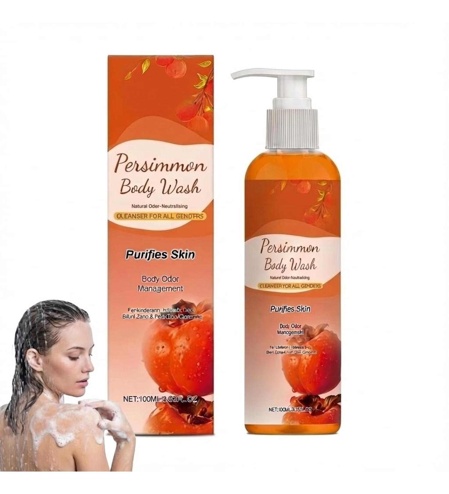  HNYXEQJL Persimmon Shower Gel against body odor ideal for travel refreshing shower gel for men and women deep cleansing and moisturizing with a fresh persimmon scent (1 - Buy Online on GoSupps.com