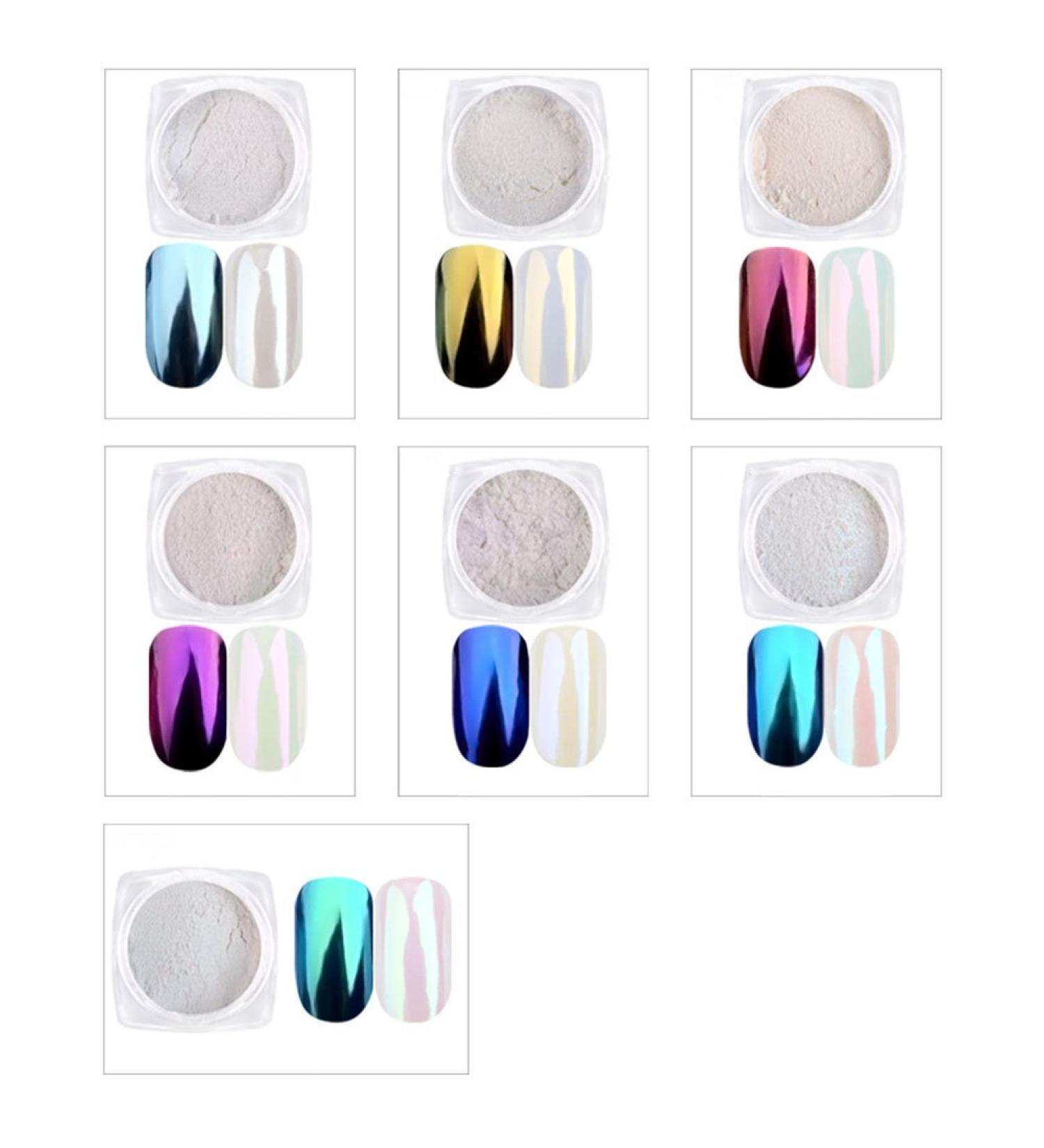 7 pots Effet miroir poudre de perle Chrome Ongles Ongles en poudre Pigment Manucure - Buy Online on GoSupps.com