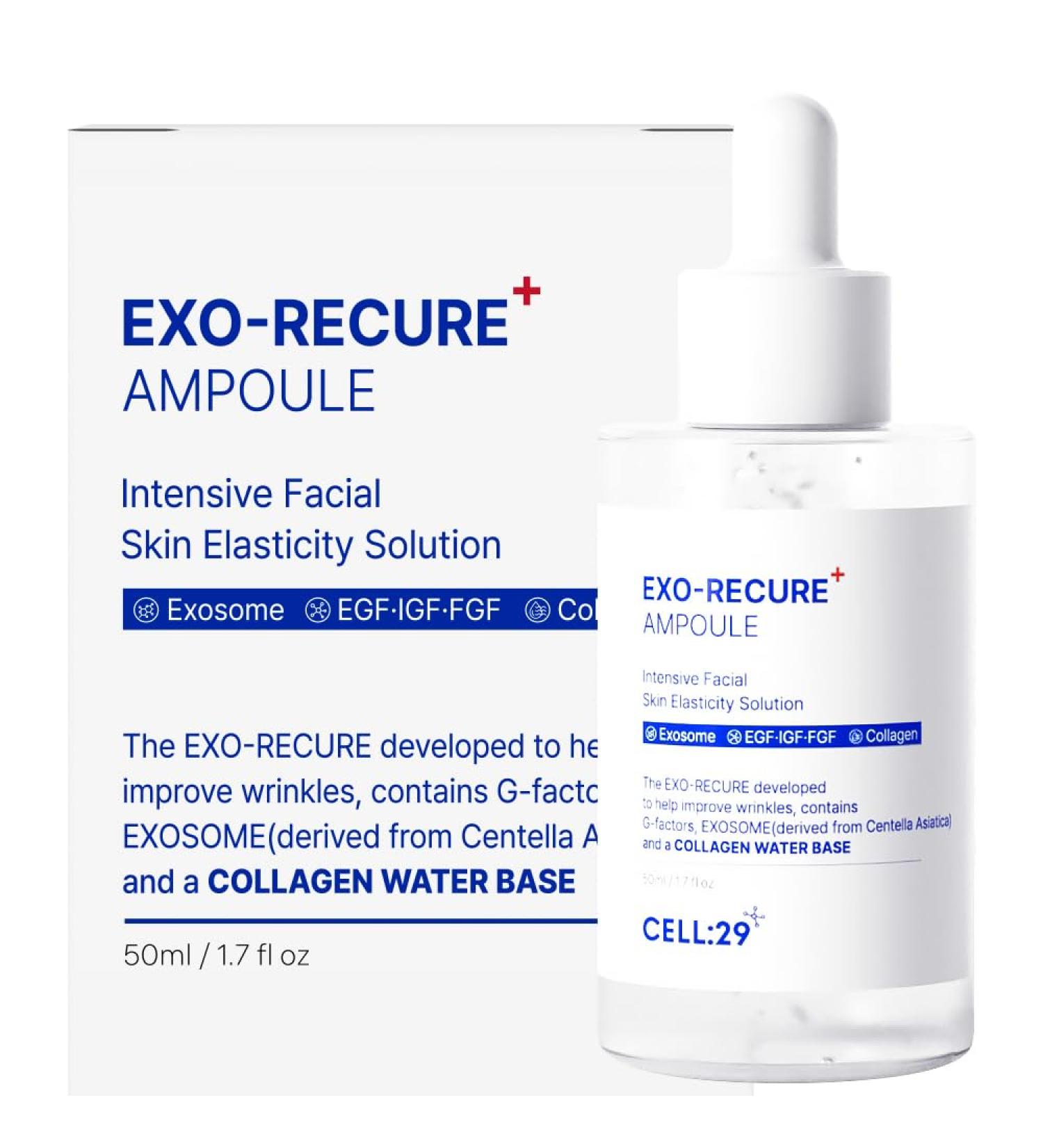 CELL29 Exo-Recure Ampoule Exosome 10 000 PPM Collagen Water Fast Absorption Deep Hydration Rejuvenation Anti-Aging Glass Skin Pore Minimizer Skin Barrier KOREAN SKINCARE 50ml 1.71 Fl.Oz - Buy Online on GoSupps.com