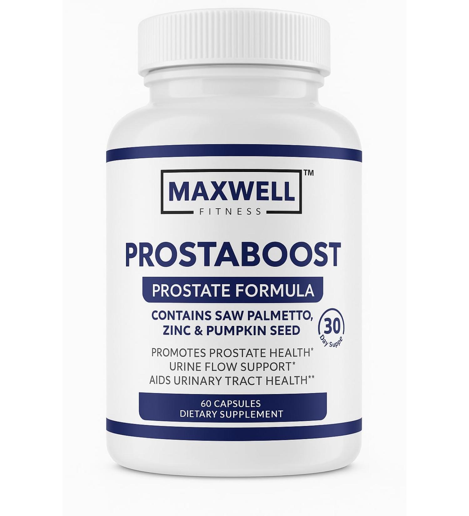 Maxwell Fitness Prostapure for Men Boost Men's Prostate Support with Saw Palmetto Zinc Selenium & 19 Herbs - Urinary Flow & Bladder Control Formula 60 Veggie Caps - Buy Online on GoSupps.com