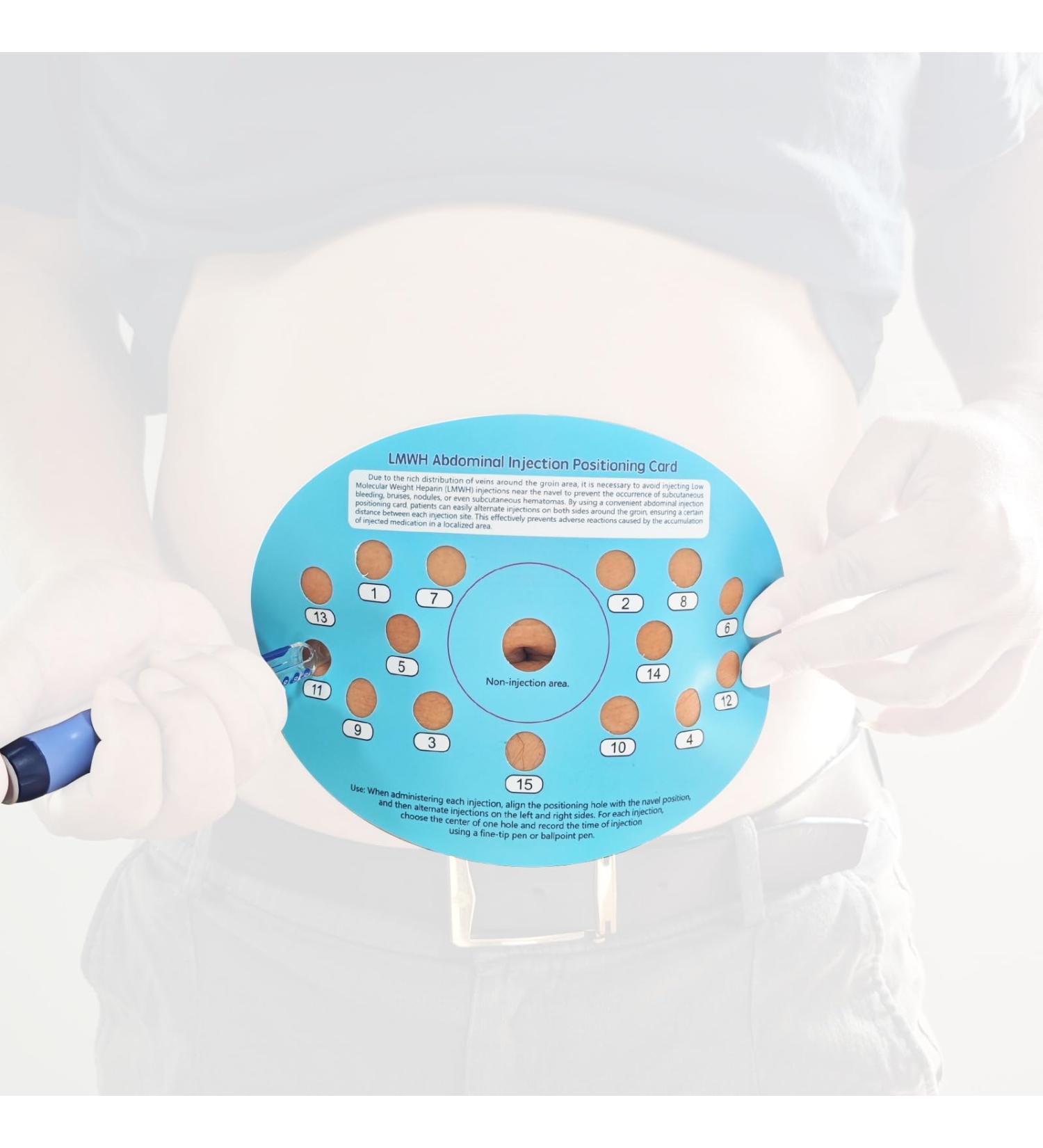 Insulin Injection Location Card | Portable Diabetes Aid for Pregnancy & Subcutaneous Injections - 9.8x6.7in Blue - Buy Online on GoSupps.com