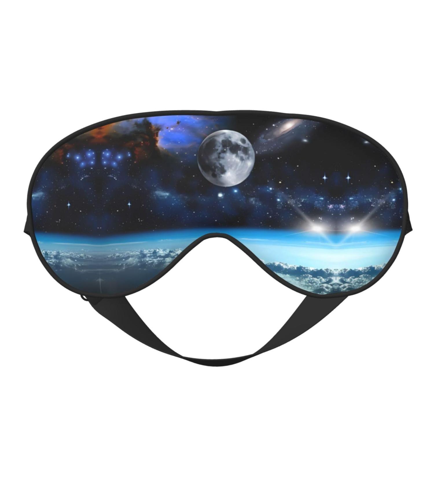 Space Planet Soft Eye Mask - Adjustable Sleep Aid for Comfort & Fatigue Relief - Full Eye Coverage for Better Sleep - International Shipping Available - Buy Online on GoSupps.com
