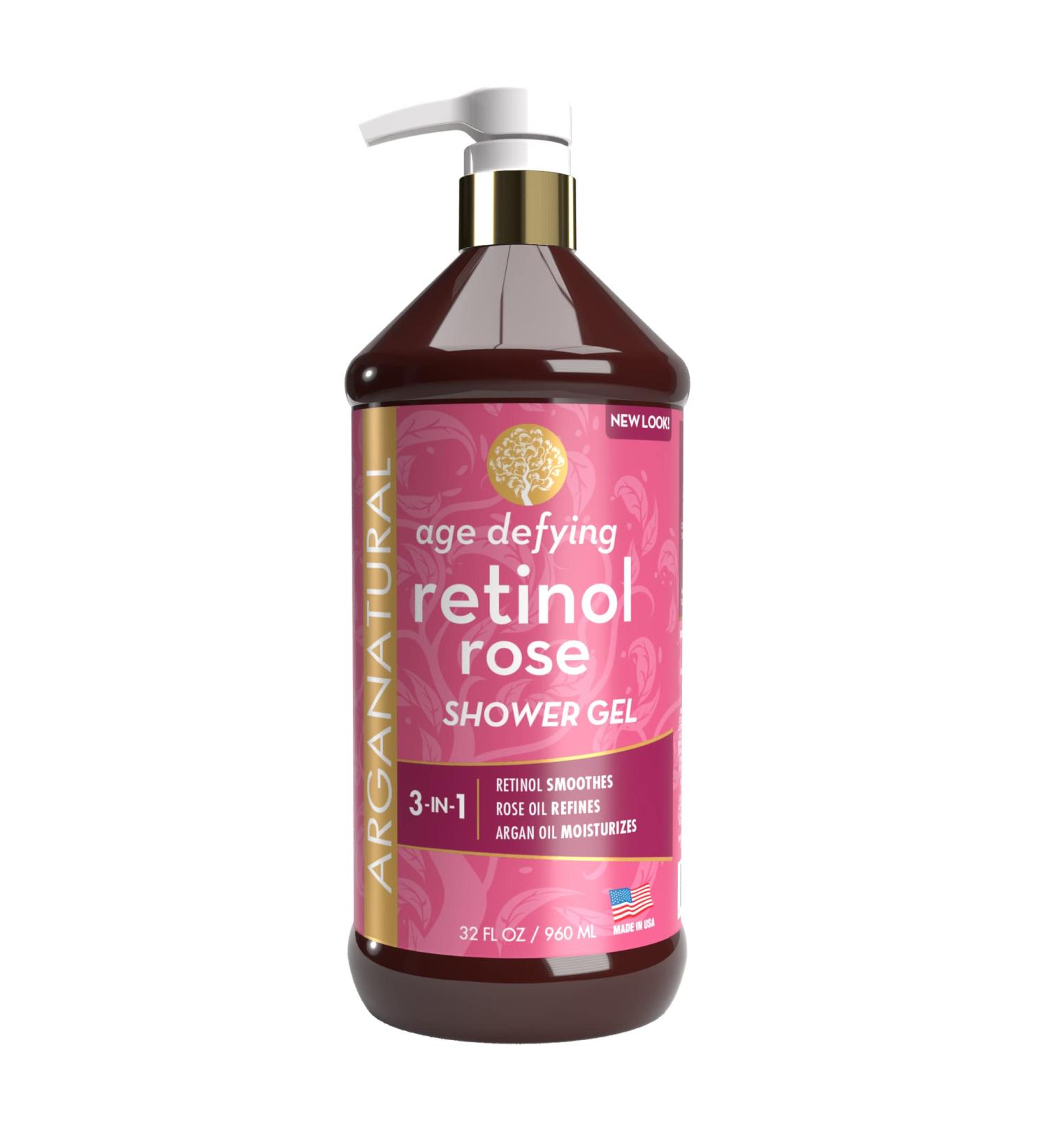 Arganatural Retinol Shower Gel 32oz - Nourishing Body Wash with Argan Oil for Radiant Skin - Anti-Aging Formula for All Skin Types - Pack of 1 - Buy Online on GoSupps.com