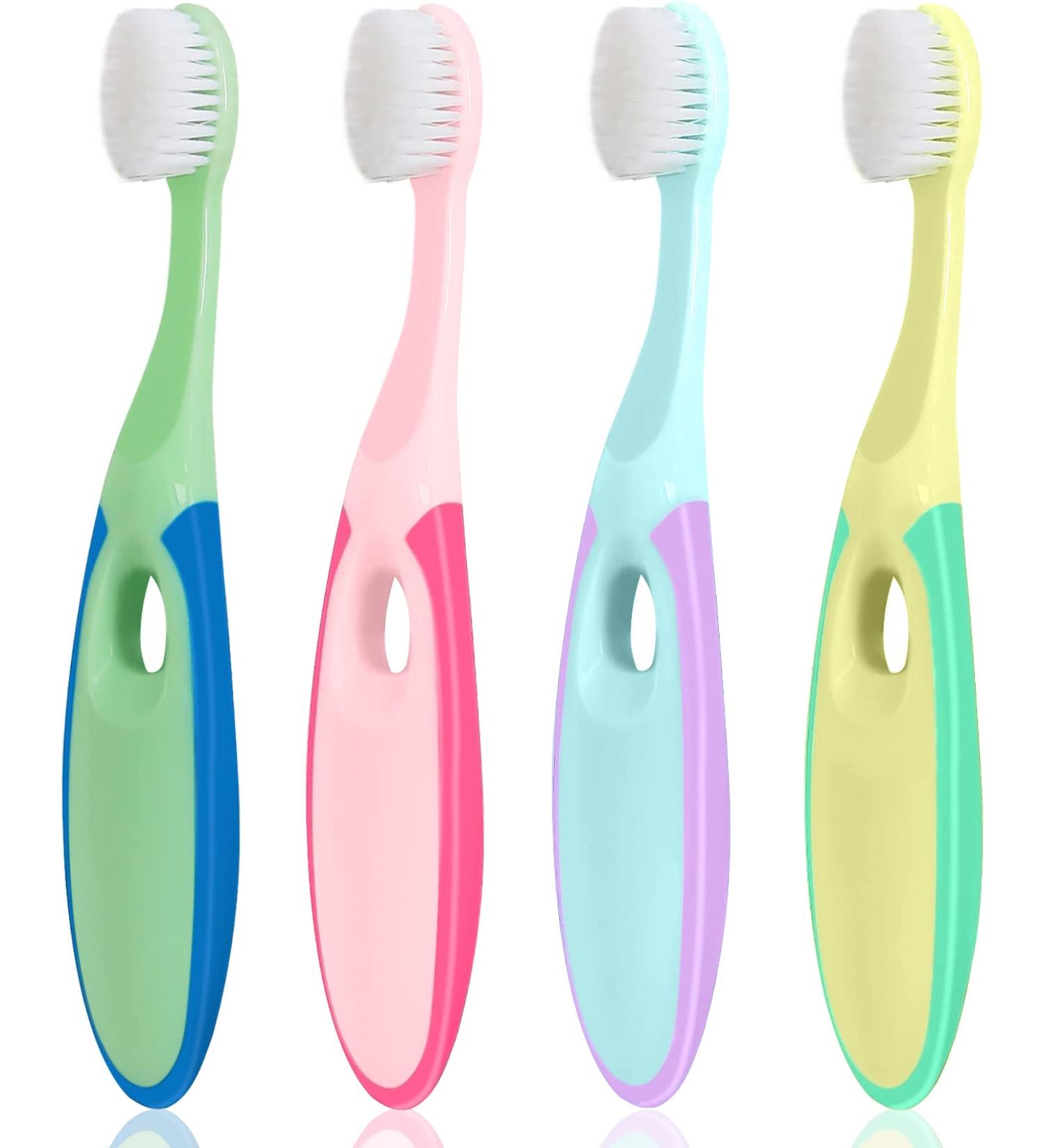 Soft Nano Baby Toothbrush for Ages 2-6 | 4-Pack Children's Toothbrushes (Color) - Gentle Oral Care - Buy Online on GoSupps.com