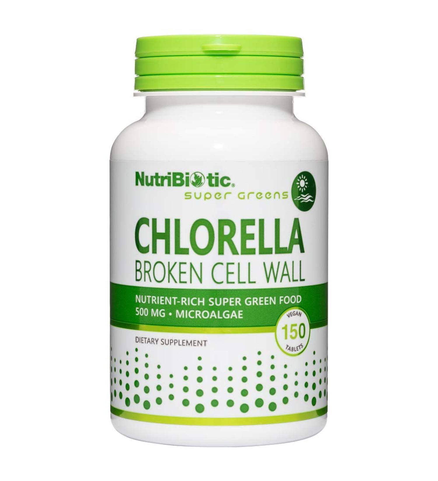 NutriBiotic Super Greens Chlorella 500 mg | 150 Vegan Tablets for Enhanced Health - Buy Online on GoSupps.com