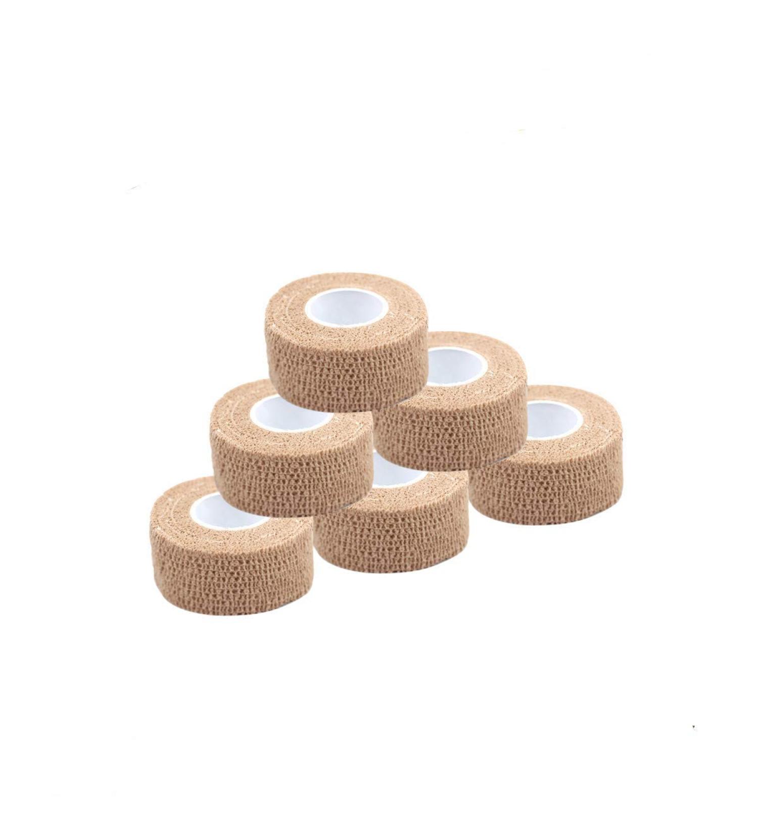 Self Adherent Wrap Tape 1Inch X 5Yards Beige - 6 Pack for Sports Injuries - Flexible Athletic Bandages for Sprains, Swelling, and Soreness on Wrist and Ankle - Buy Online on GoSupps.com
