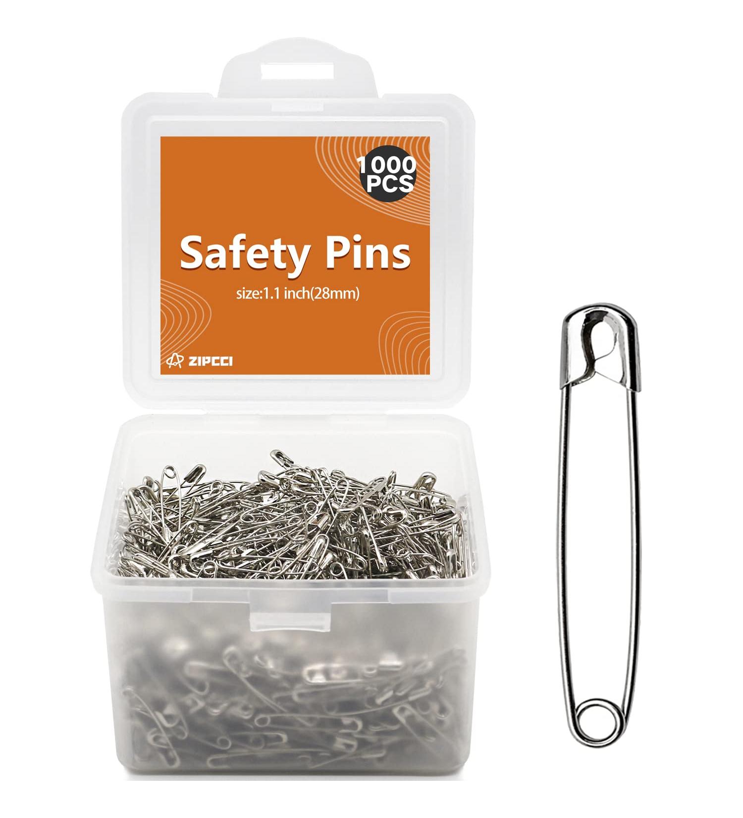 1000 Pcs ZIPCCI 1.1 inch Mini Safety Pins, Nickel Plated - Small Safety Pins for Sewing, Crafting and DIY Projects - Buy Online on GoSupps.com