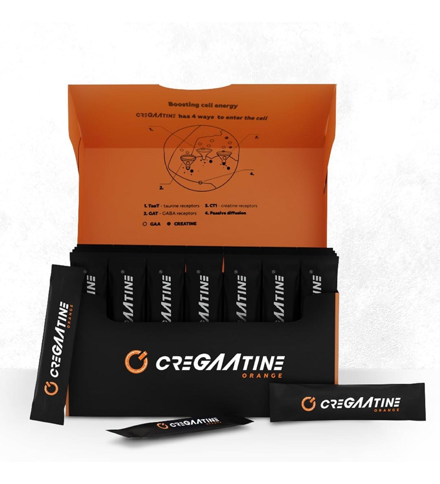 Micronized Creatine Monohydrate + GAA - Vegan Gluten-Free for Muscle Growth & Focus | No Water Retention | Orange Flavor - Buy Online on GoSupps.com