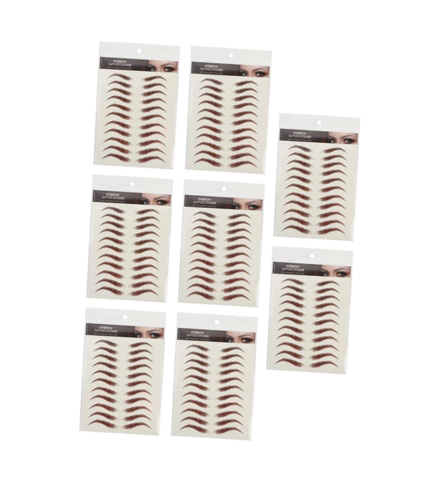 Housoutil 9 Sheets Waterproof Eyebrow Stickers False Eyebrows Dark Brown False Eyebrows Cosmetics 6d Cejas 21x14.7cm Brown - Buy Online on GoSupps.com