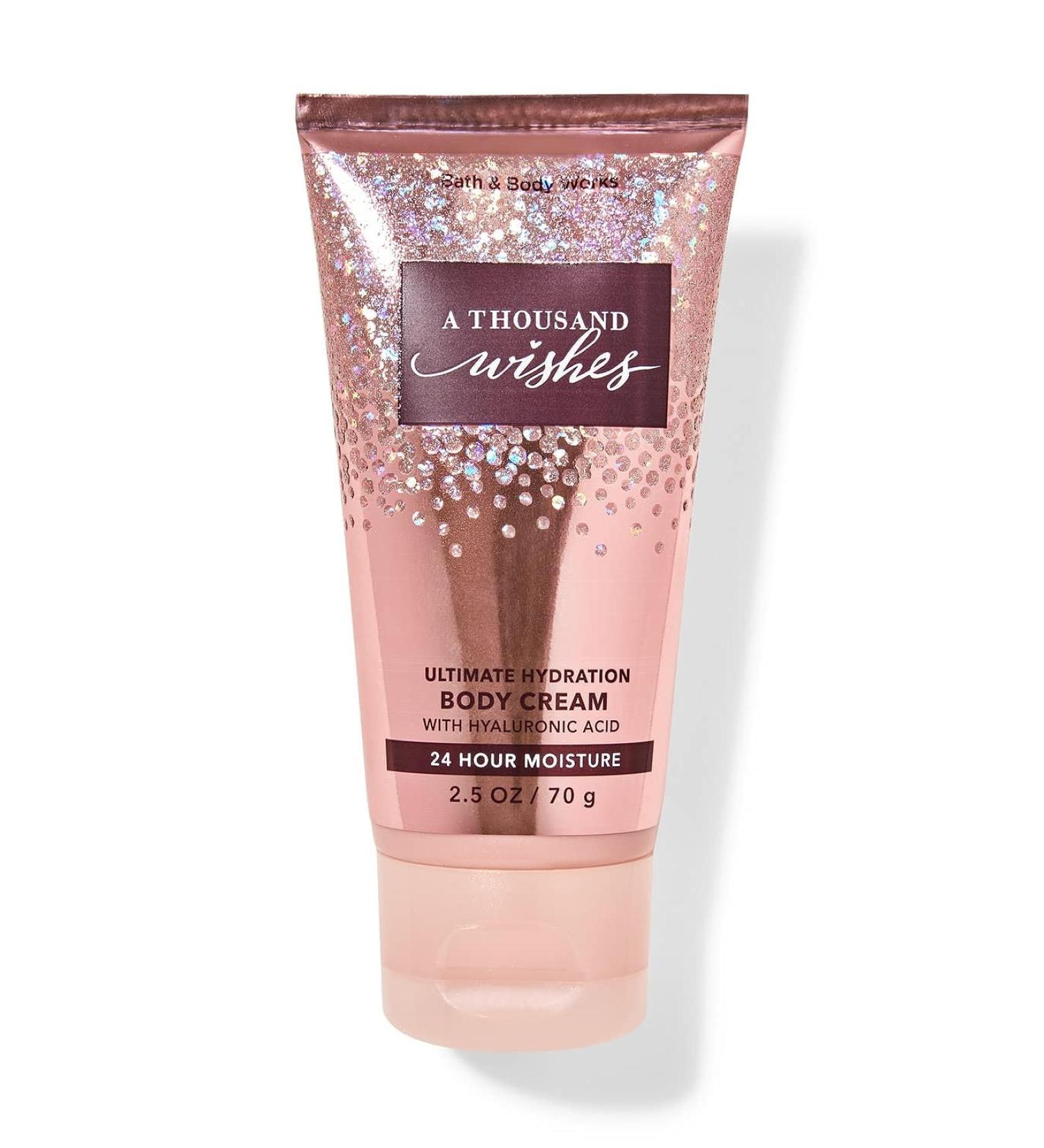 Bath and Body Works Travel Size Body Care - 2.5 Oz 24 Hour Moisture Body Cream (A Thousand Wishes)
