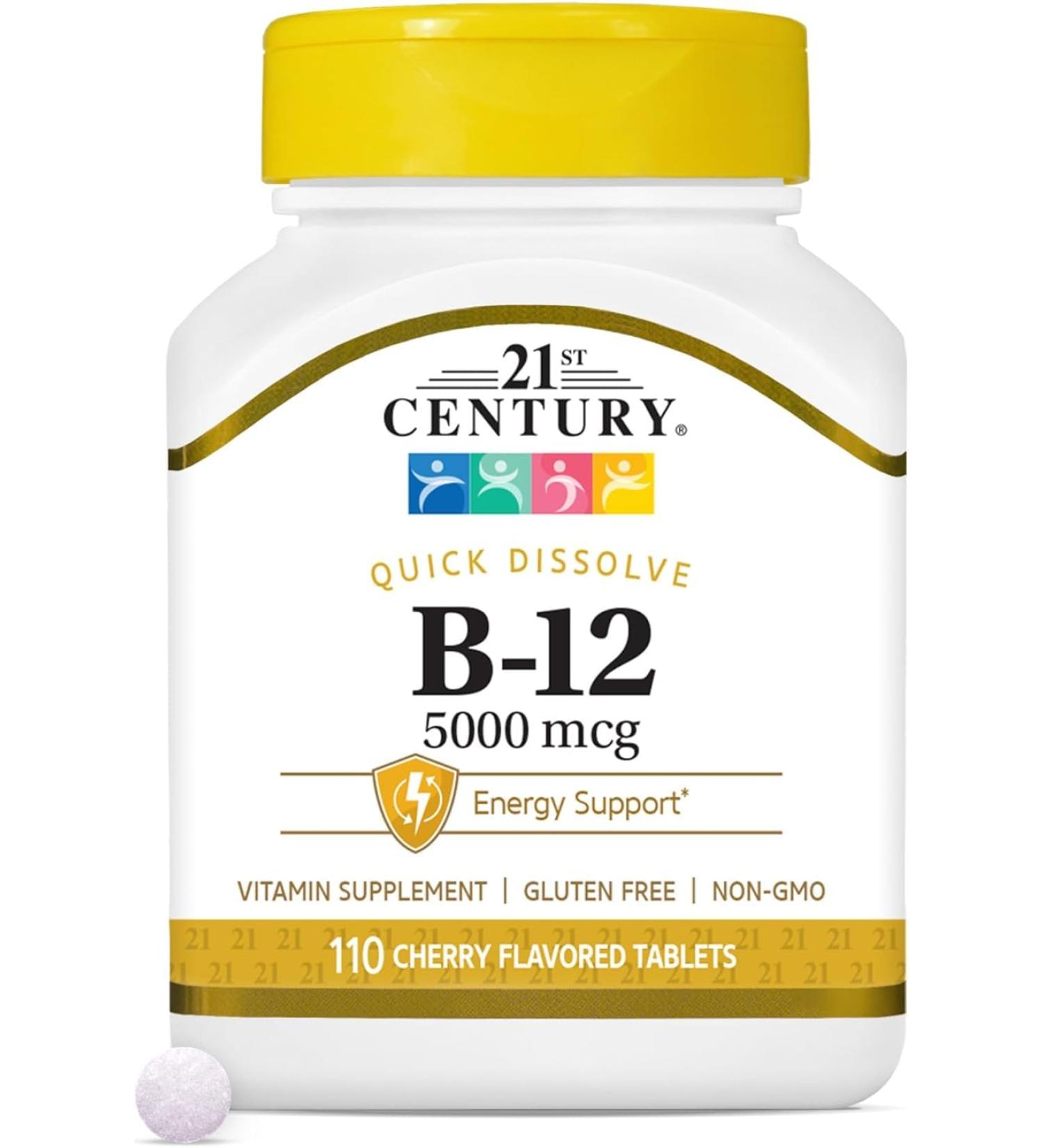 21st Century B-12 5000 mcg Tablets Sublingual - 110 Tablets - Buy Online on GoSupps.com