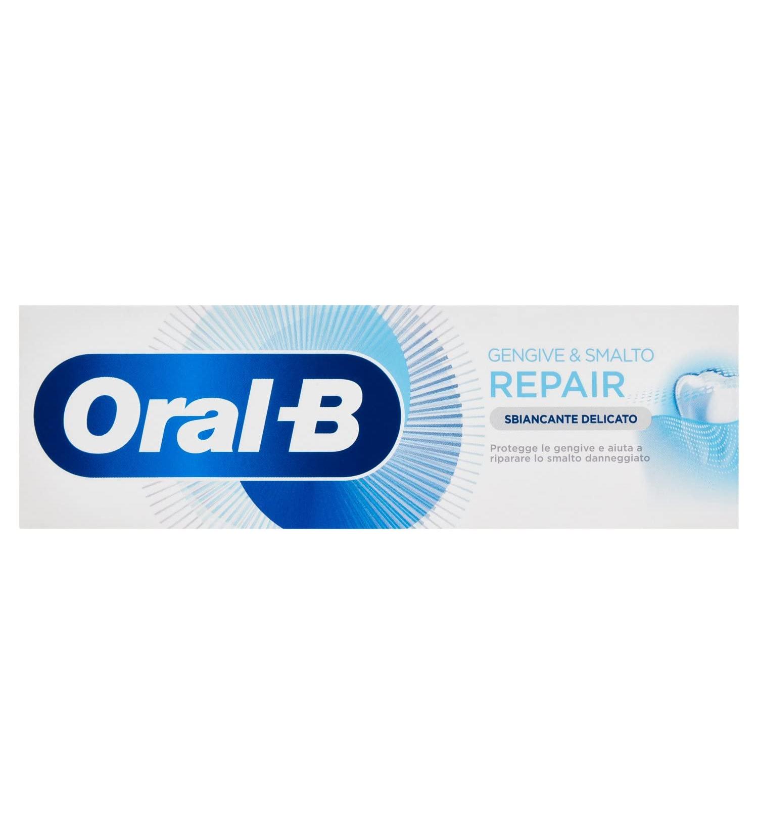 Oral B Repair Toothpaste Gums & Enamel with antibacterial action and whitening for delicate teeth restores enamel minerals 1 box x 75 ml - Buy Online on GoSupps.com