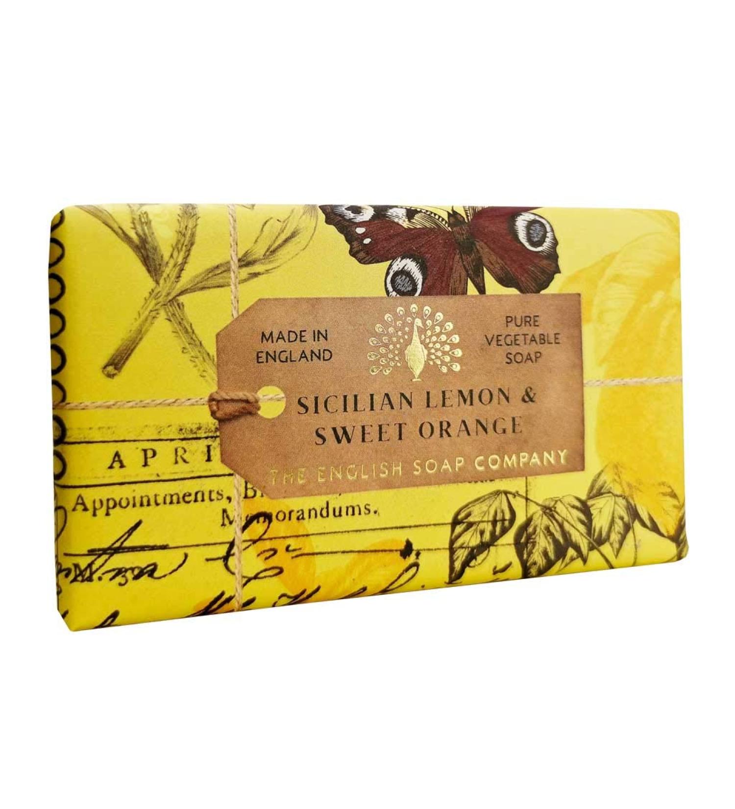 The English Soap Company Sicilian Lemon & Sweet Orange Soap Bar 190g - Anniversary Collection - Buy Online on GoSupps.com