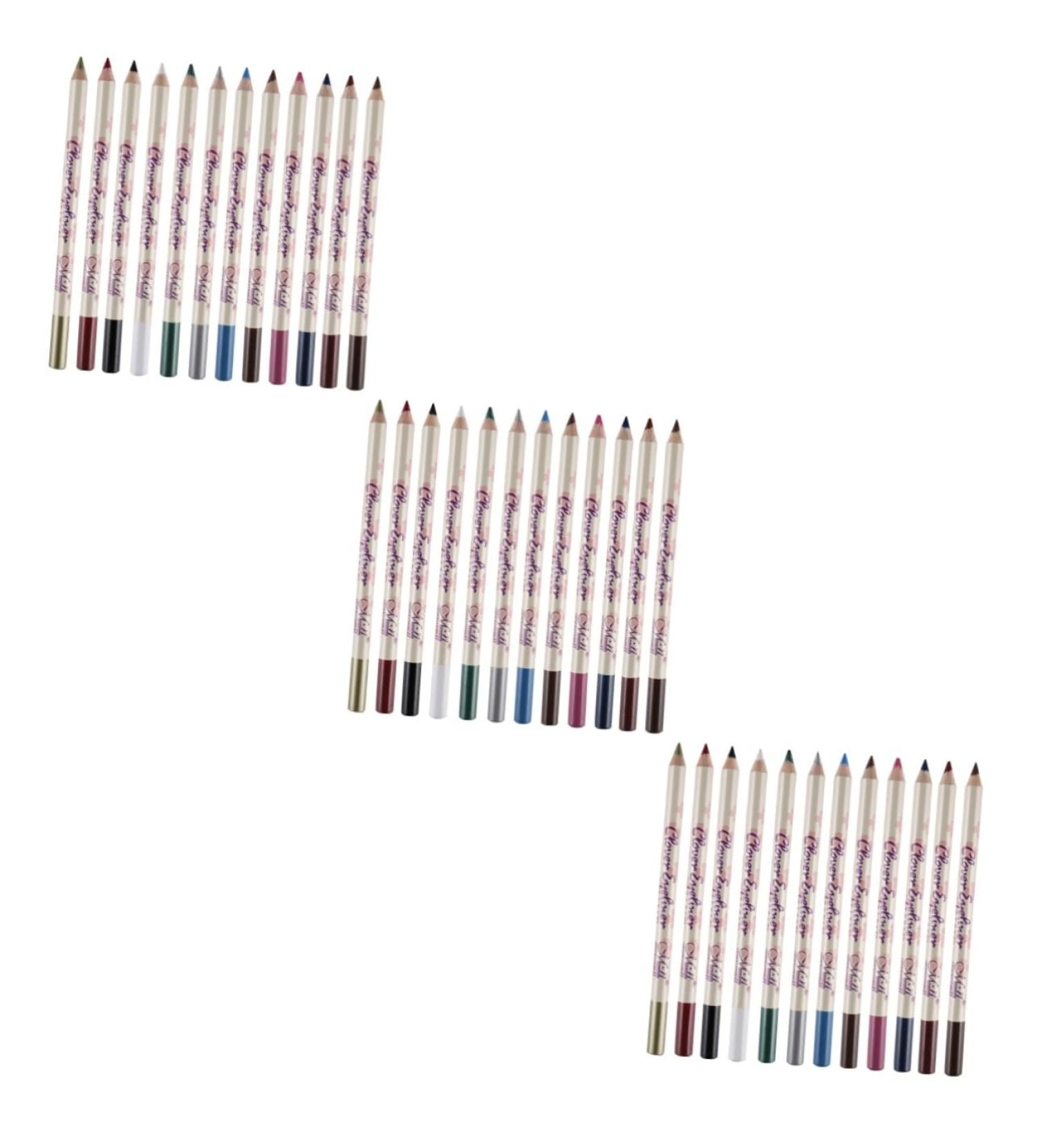 FOMIYES 36 Pcs Black Pencil Colored Pencil Blue Eyeshadow Eyeliner Pen Lip Liner Make up Miss Eyebrow Pencil 1 count (Pack of 1) As Shownx3pcs