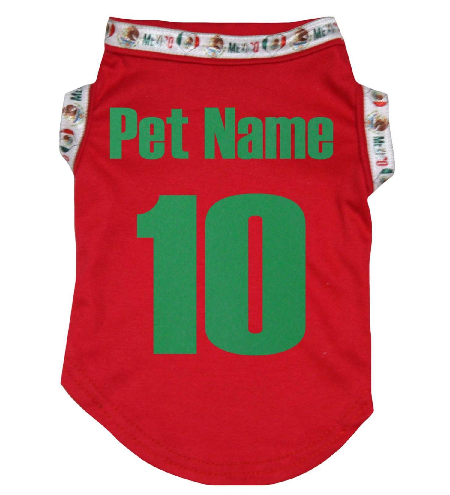Petitebelle Customizable Puppy Dog Shirt with National Motifs (Mexico-1 XXX-Large) Red 3XL