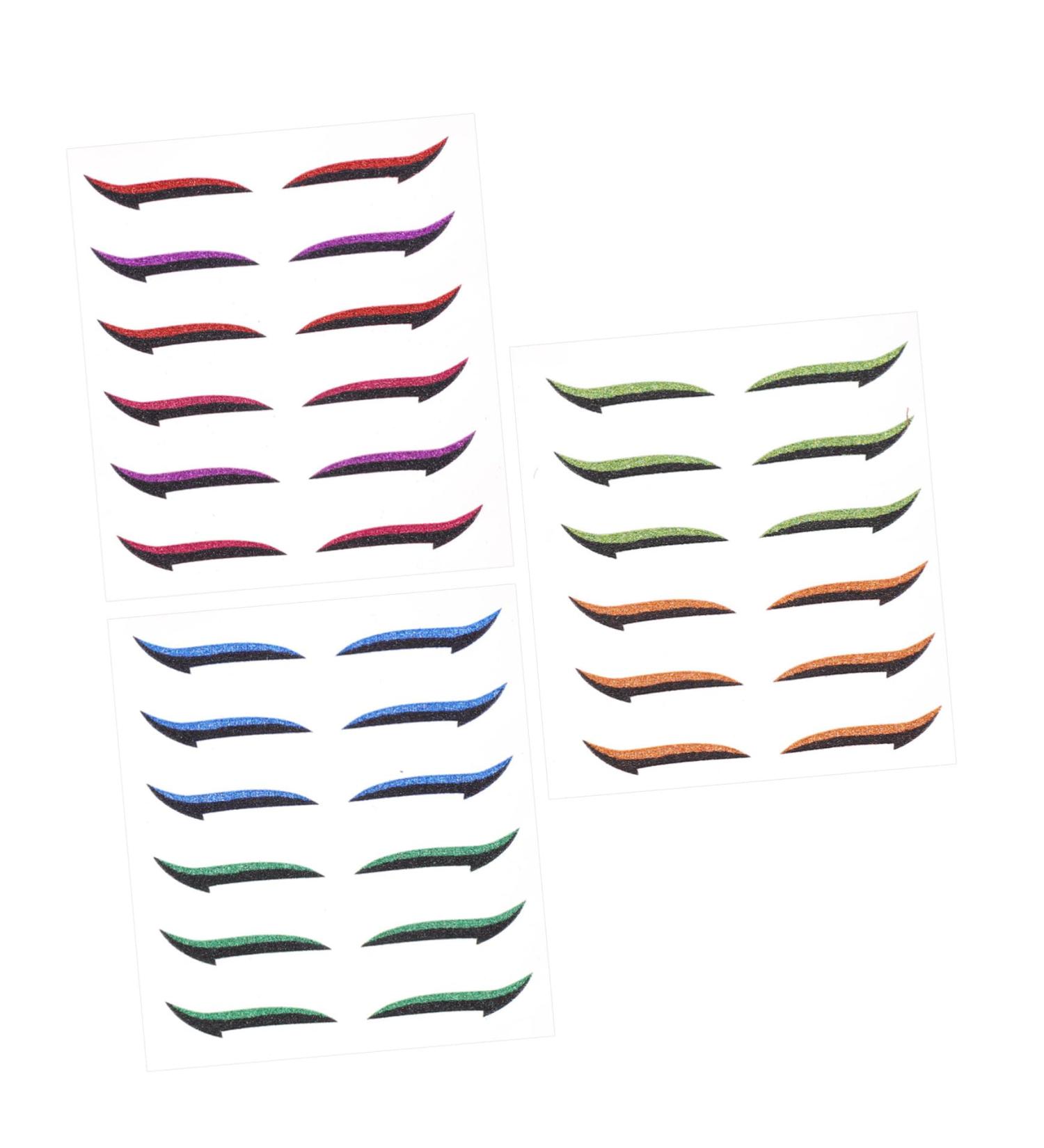 Angoily 54 Pairs Anti Sweat Eyeliner Eyeshadow Women Eyeliner Decal Eye Line Strip Sticker Template Man Prom 1 count (Pack of 1) As Shown 1x3pcs - Buy Online on GoSupps.com