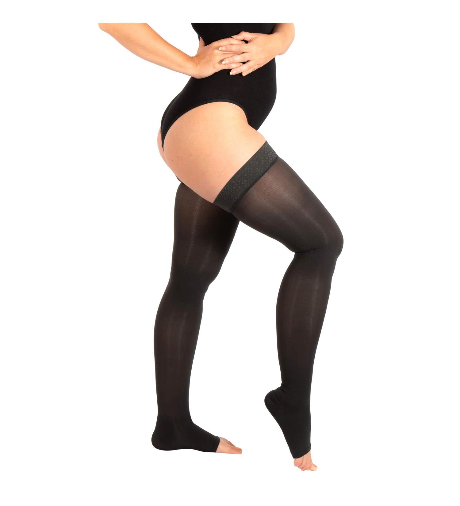 RIEMTEX PREMIUM Compression Stockings Class 2 CCL2 23-32 mmHg Open Toe Thigh Highs for Women & Men - Anthracite Size 5 - Buy Online on GoSupps.com