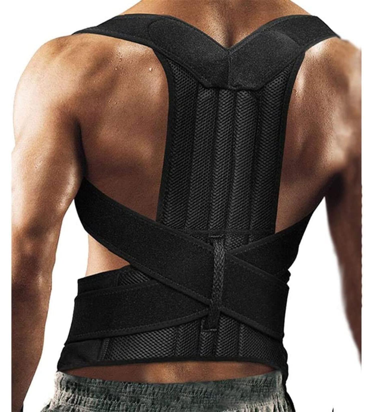 Adjustable Posture Corrector Back Support Shoulder Back Brace Posture Correction Spine Postural Fixer Tape (Color : Black Size : M Code) Feito na China Full moon lofty ambition - Buy Online on GoSupps.com