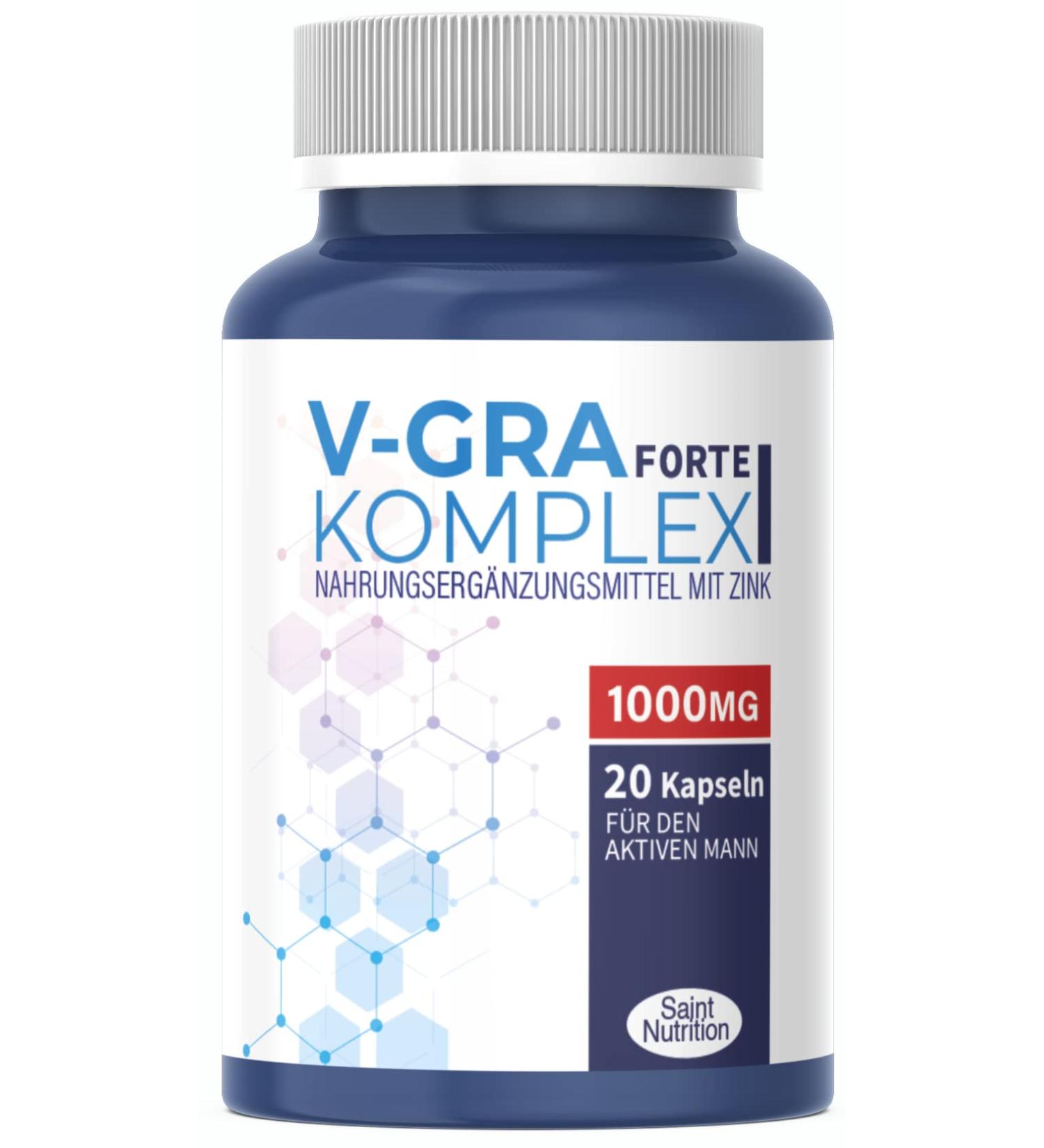 Buy Saint Nutrition V-Gra Forte: Fast-Acting Pleasure Pill for Men - 20 Capsules - Buy Online on GoSupps.com