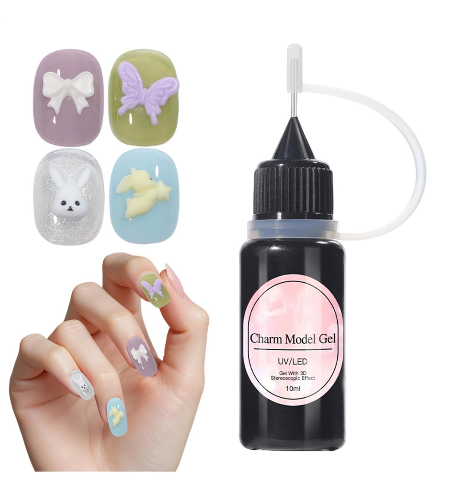 Nail sculpting gel - 10ml of enchanting transparent adhesive | Non-sticky 3D nail gel | For beginners salons home painting nail shops glitter gem design - Buy Online on GoSupps.com