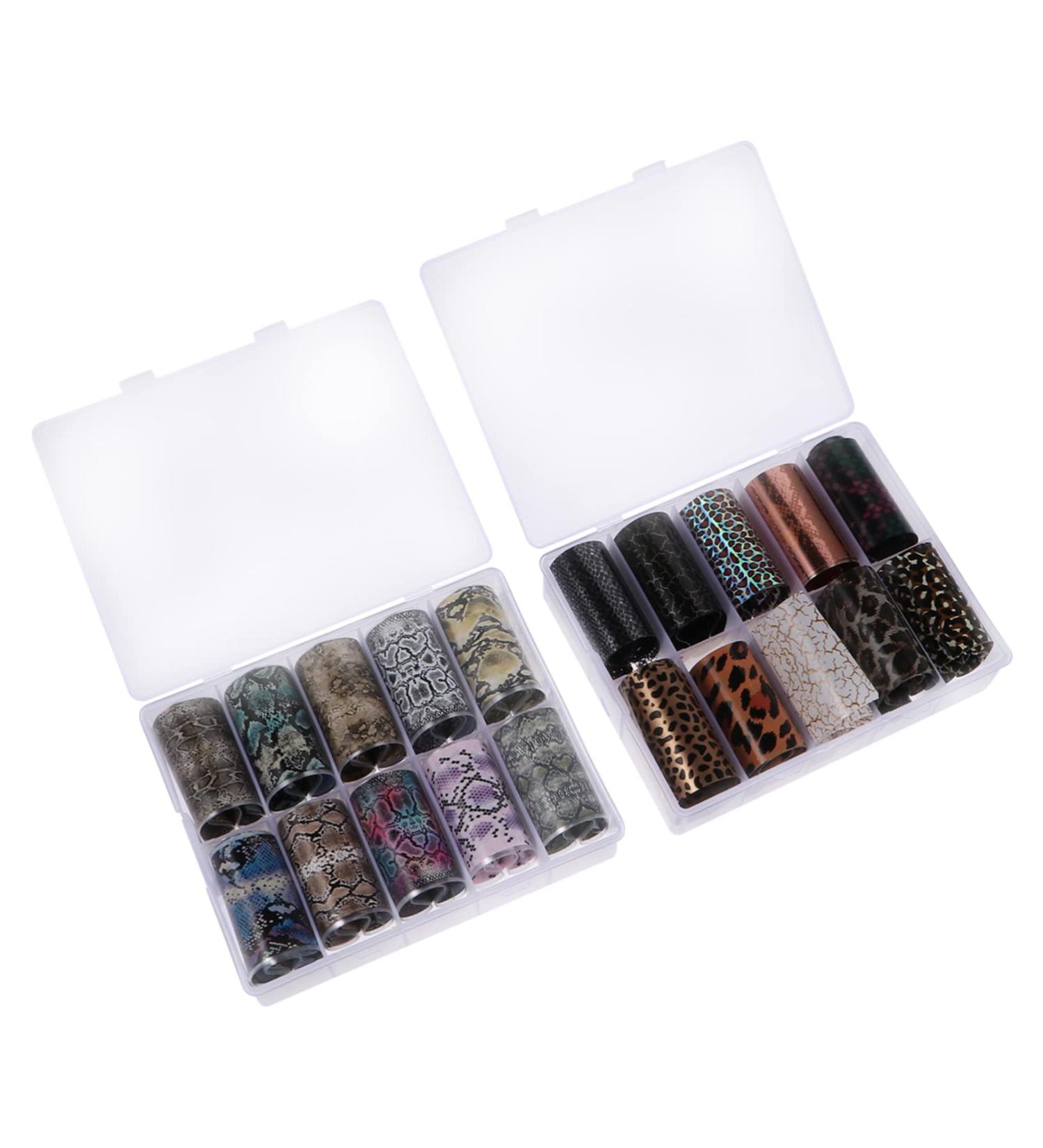 4 Boxes Nail Transfer Stickers Leopard Nail foil calcomanias para u as Nail Kits Snake Nail Art Snake Nail foil Transfer Stickers Nail Sticker Decal Nail Decor Nail Stickers Boxed Assorted Colorx2pcs 50X4X0.1CMx2pcs - Buy Online on GoSupps.com